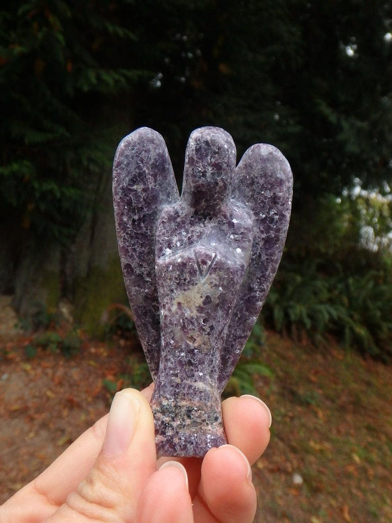 Sweet Lilac Lepidolite Angel Carving - Earth Family Crystals