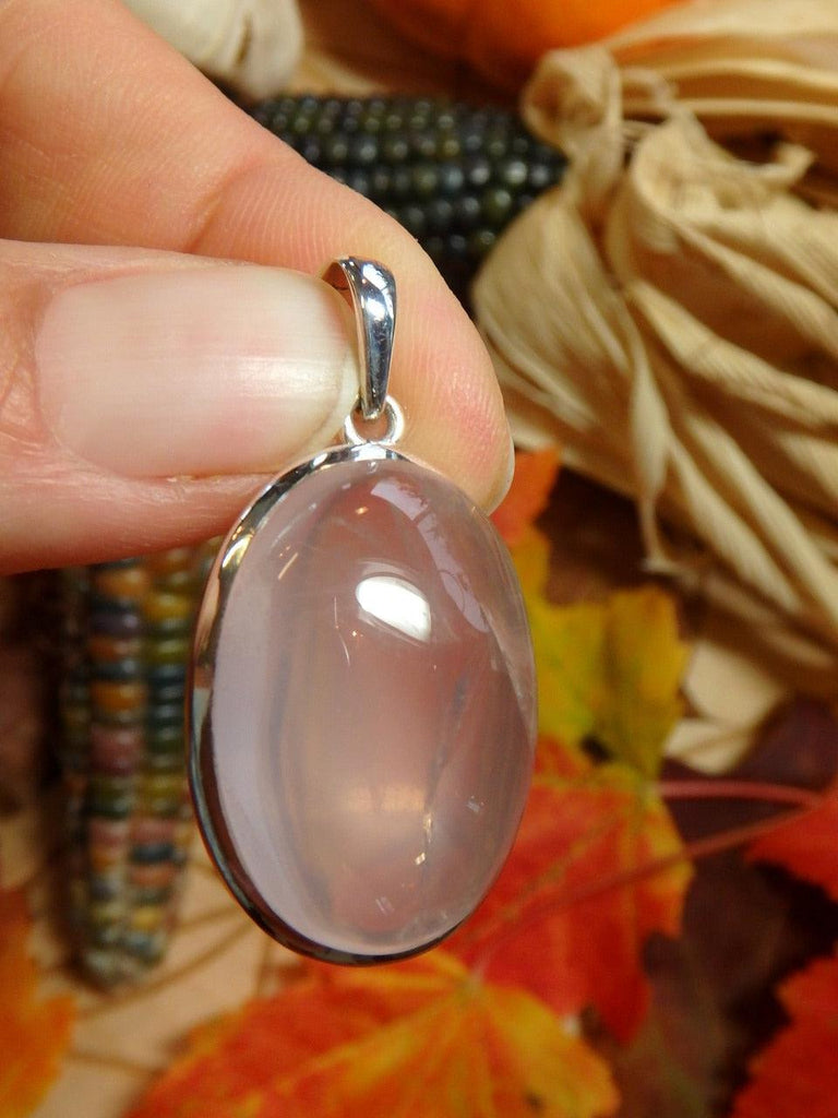 Sweet vibes! Rose Quartz Gemstone  Pendant In Sterling Silver* (Includes Silver Chain) - Earth Family Crystals