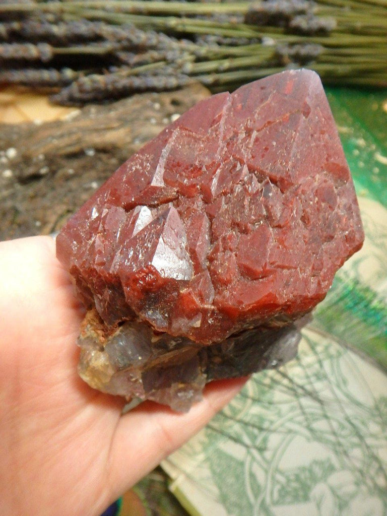 Absolutely Gorgeous~ Rare Elestial Red Amethyst Point From Brazil - Earth Family Crystals