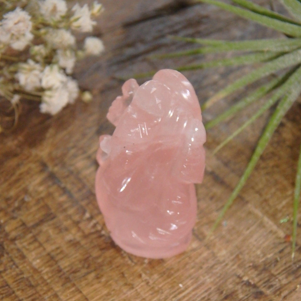 Rose Quartz Ganesha Dainty Carving- The Remover of Obstacles - Earth Family Crystals
