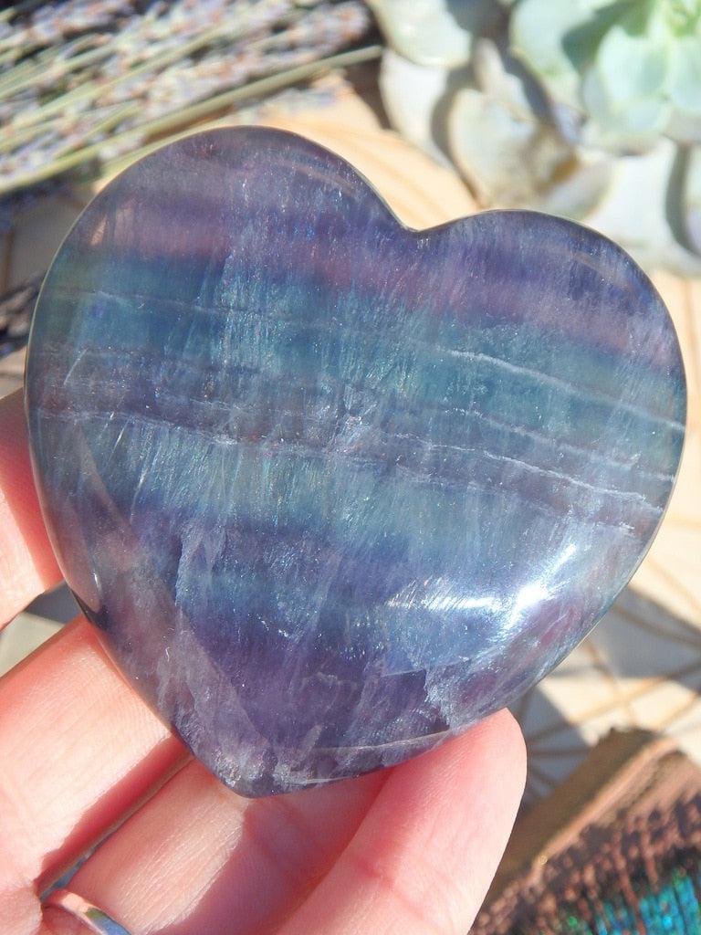 Stunning Rainbow Fluorite Heart 1 - Earth Family Crystals