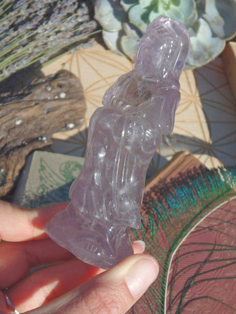 Amethyst  Quan Yin Carving 1~Goddess of Compassion & Mercy - Earth Family Crystals