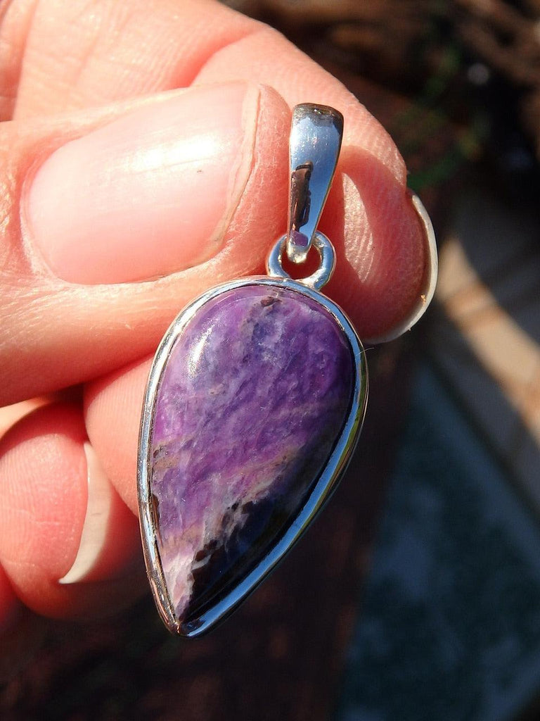 Fabulous & Rare Sugilite Gemstone Pendant In Sterling Silver (Includes Silver Chain) 1 - Earth Family Crystals