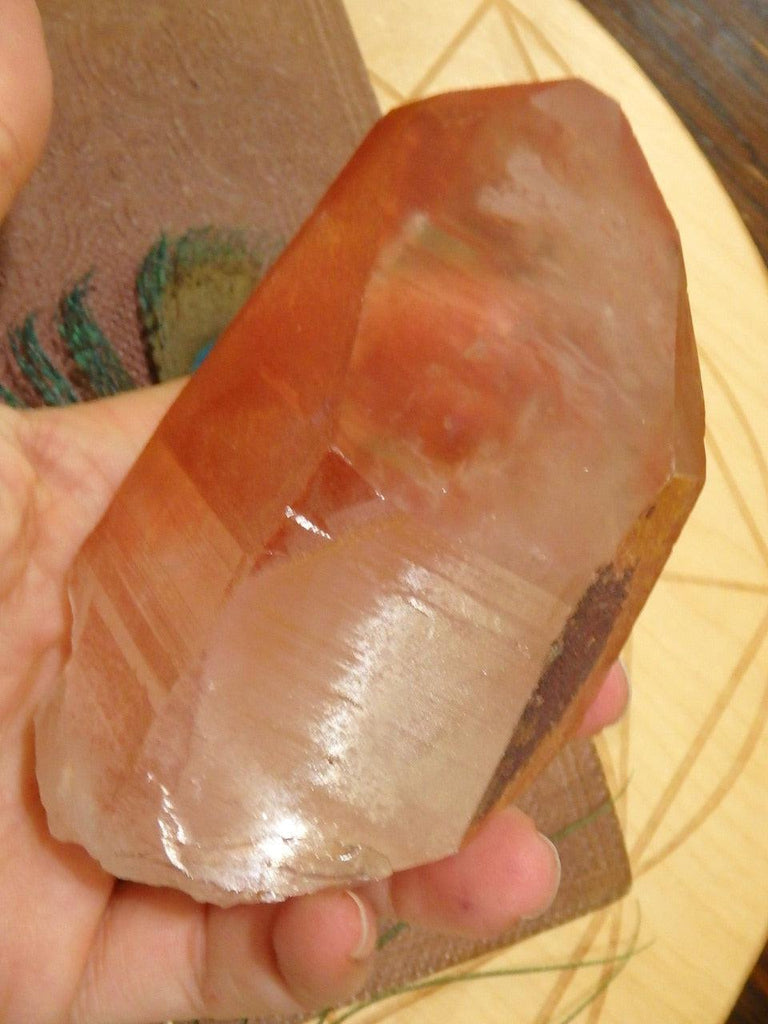 Rare! Stunning Large  Scarlet Temple (Strawberry) Lemurian Quartz Point From Brazil - Earth Family Crystals