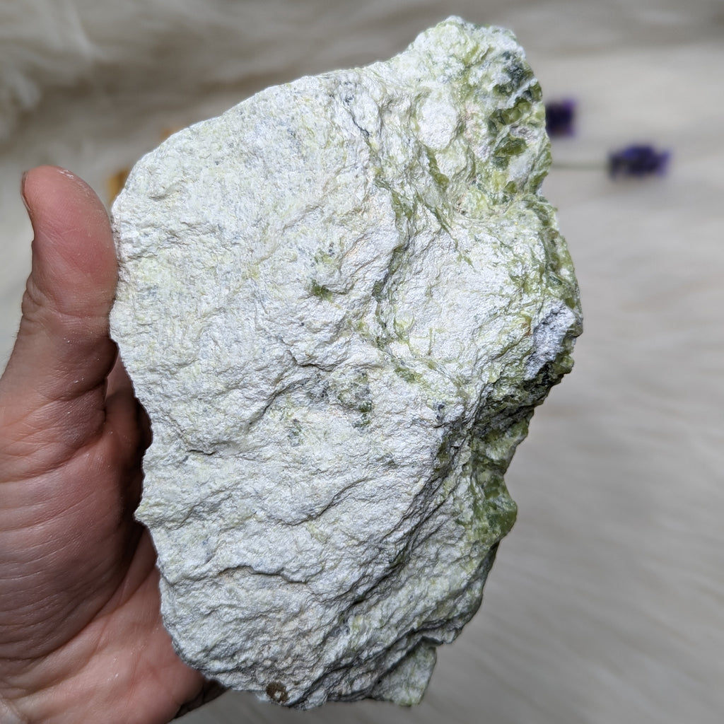 RESERVED | Lovely Lime and Dark Green Serpentine Slice Specimen - Earth Family Crystals