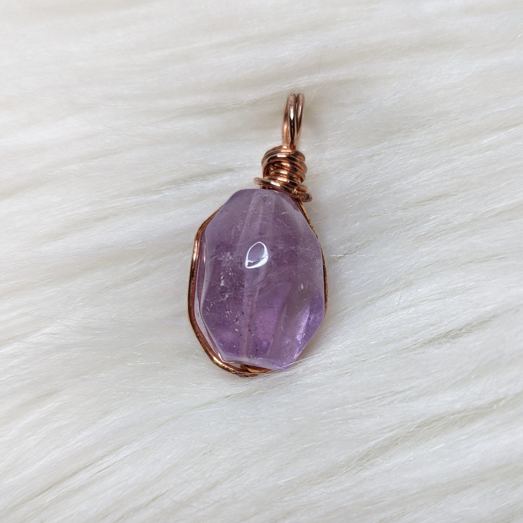 Wire Wrapped Gemmy Amethyst Pendant - Earth Family Crystals