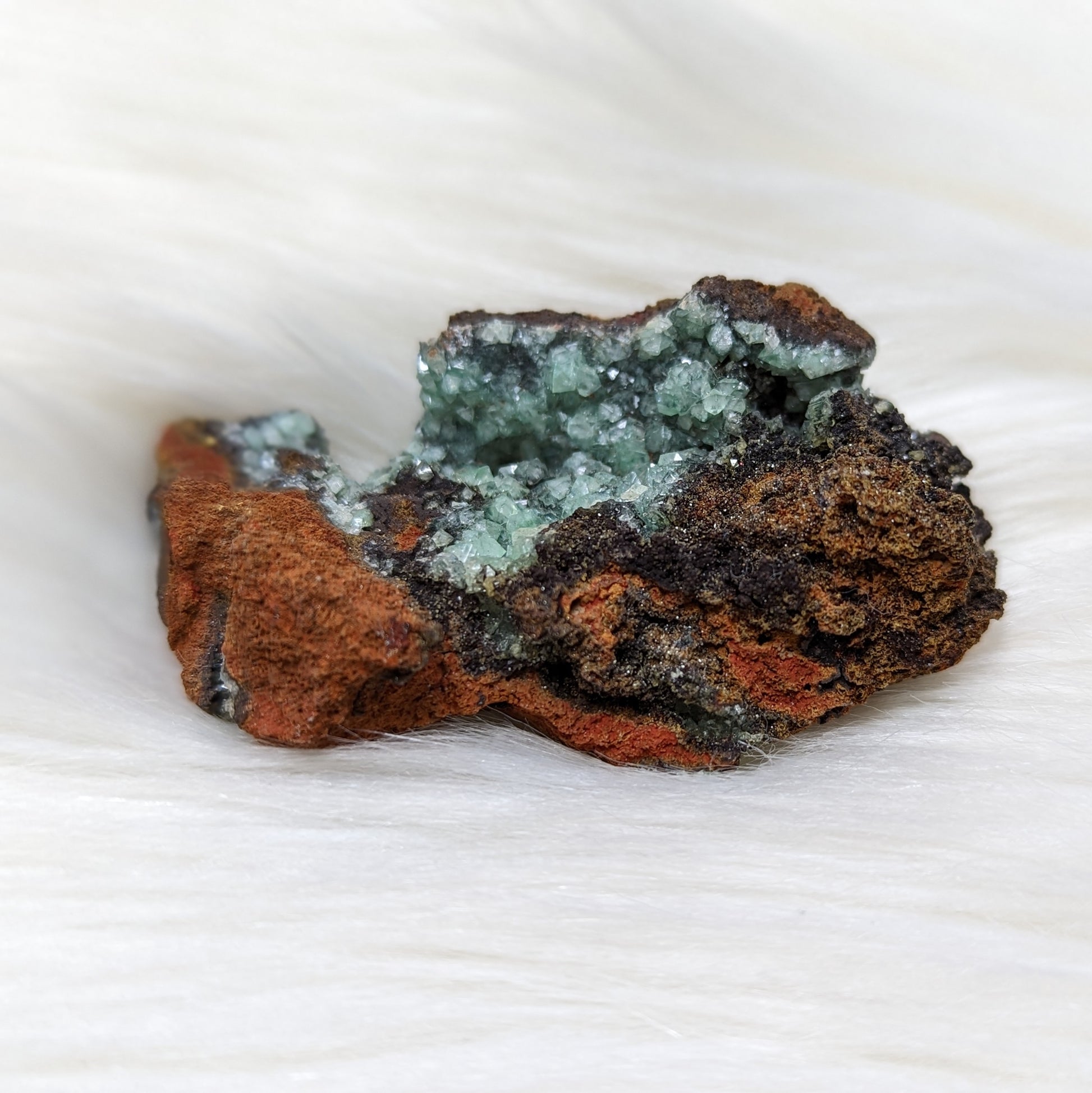 UNIQUE FIND sparkling Adamite with Calcite Specimen - Earth Family Crystals