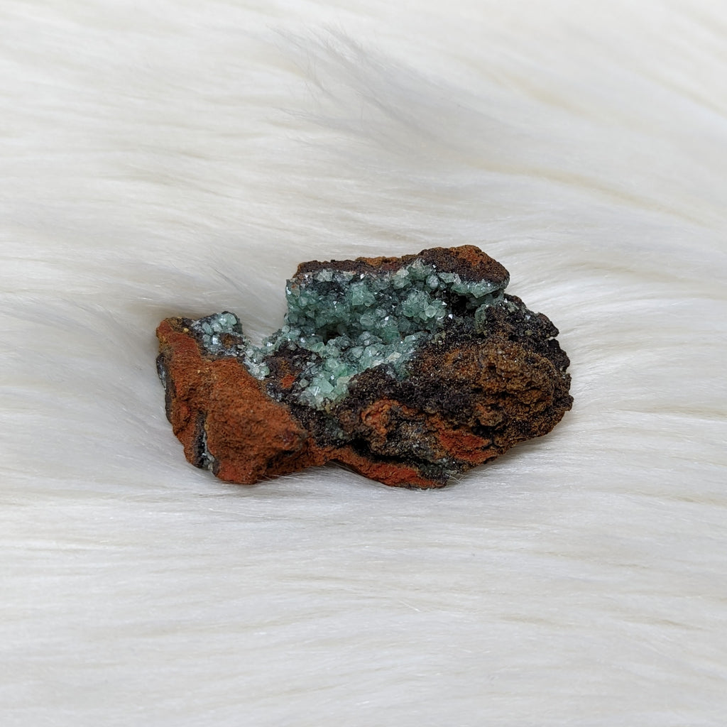 UNIQUE FIND sparkling Adamite with Calcite Specimen - Earth Family Crystals
