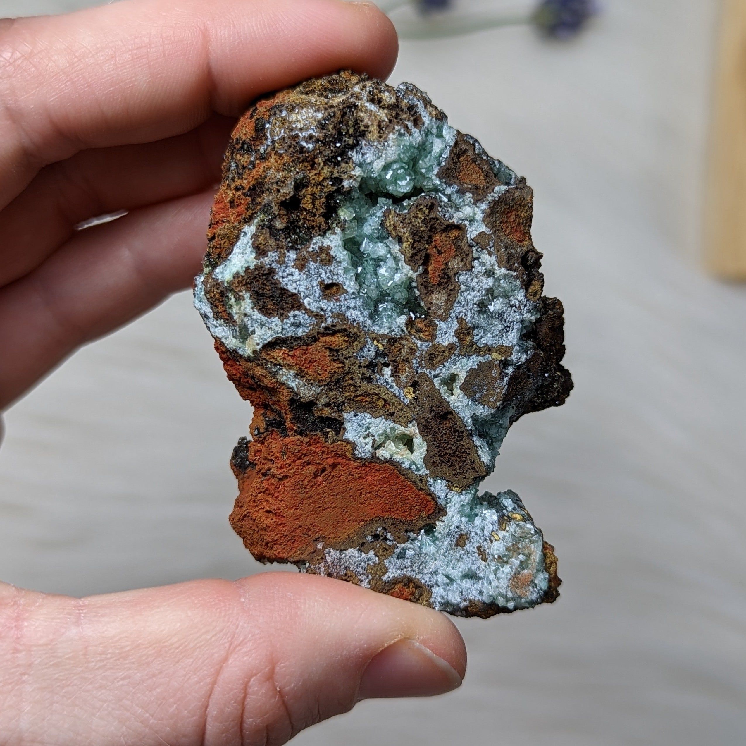 UNIQUE FIND sparkling Adamite with Calcite Specimen - Earth Family Crystals