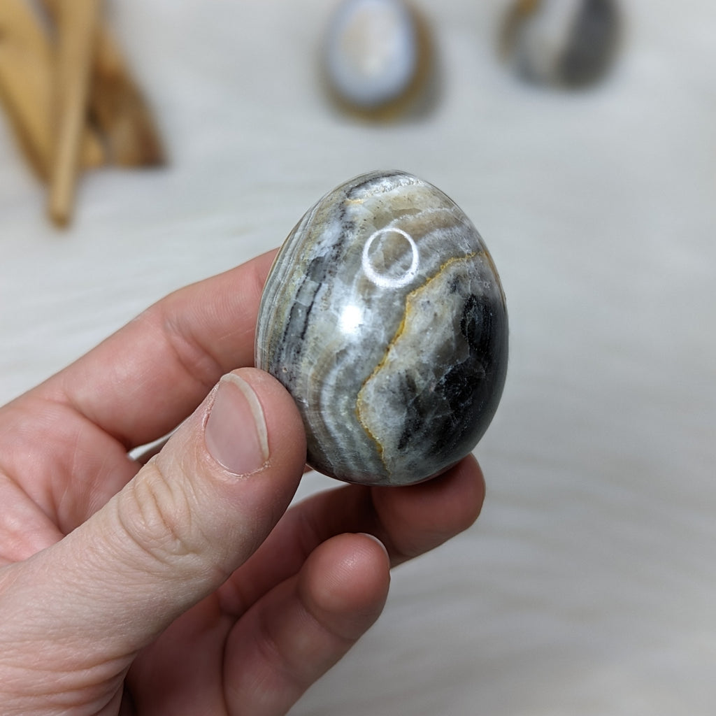 Stunning Zebra Calcite Eggs - Earth Family Crystals