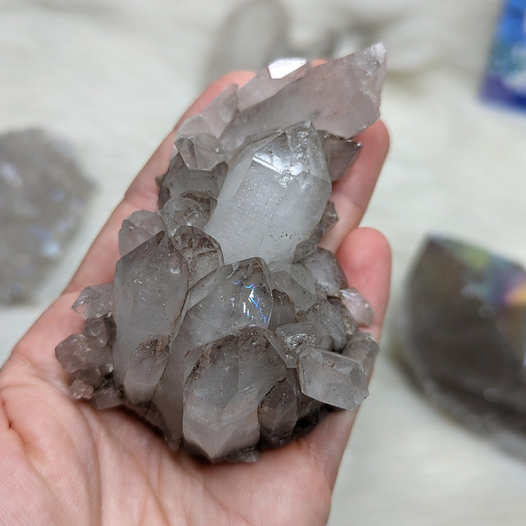Quartz Cluster with an AMAZING Rainbow inclusion! - Earth Family Crystals