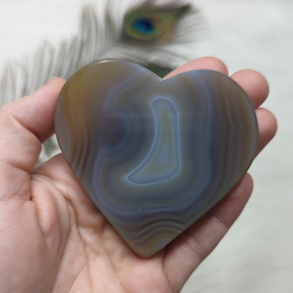 Small ,Earth Toned, Natural Agate Heart Carving ~ Brazil - Earth Family Crystals