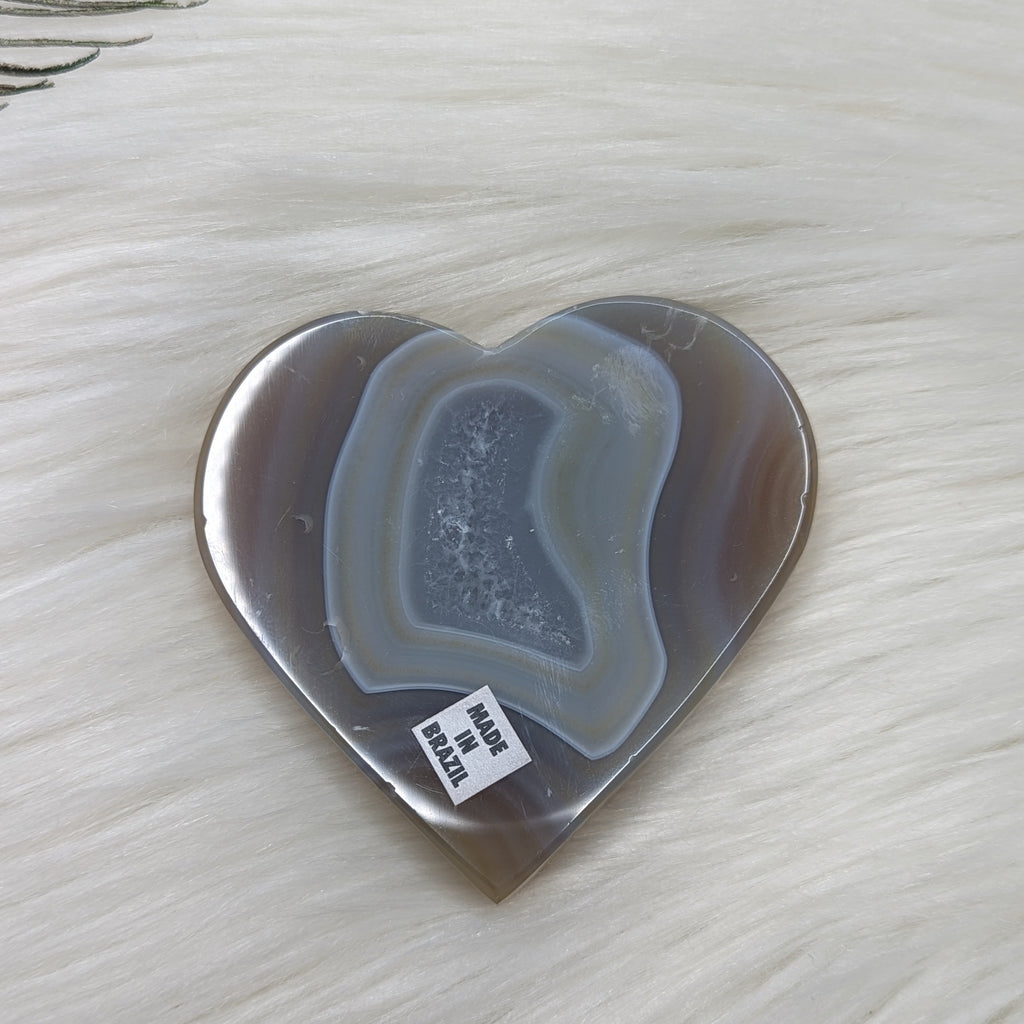 Small ,Earth Toned, Natural Agate Heart Carving ~ Brazil - Earth Family Crystals