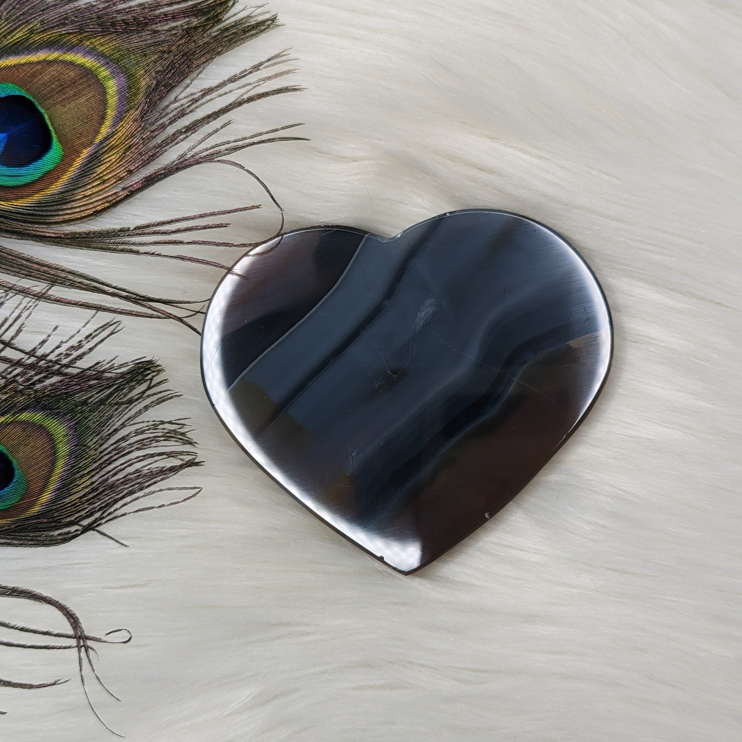 Beautiful Blue ~ Natural Agate Heart Carving ~ Brazil Small/ Medium - Earth Family Crystals