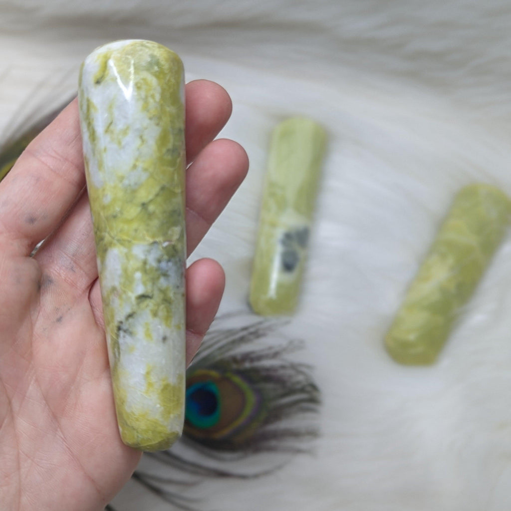 One Serpentine Wand Carving ~ IDEAL FOR MASSAGE! - Earth Family Crystals