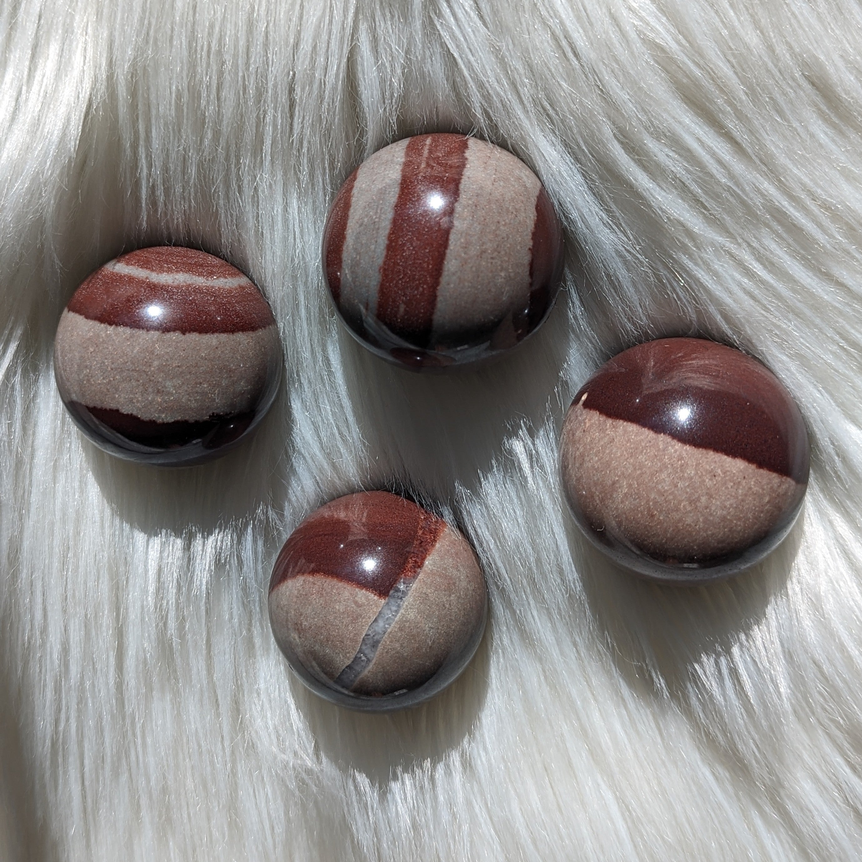 One Unique Shiva Lingam Medium Sphere Carvings From India - Earth Family Crystals
