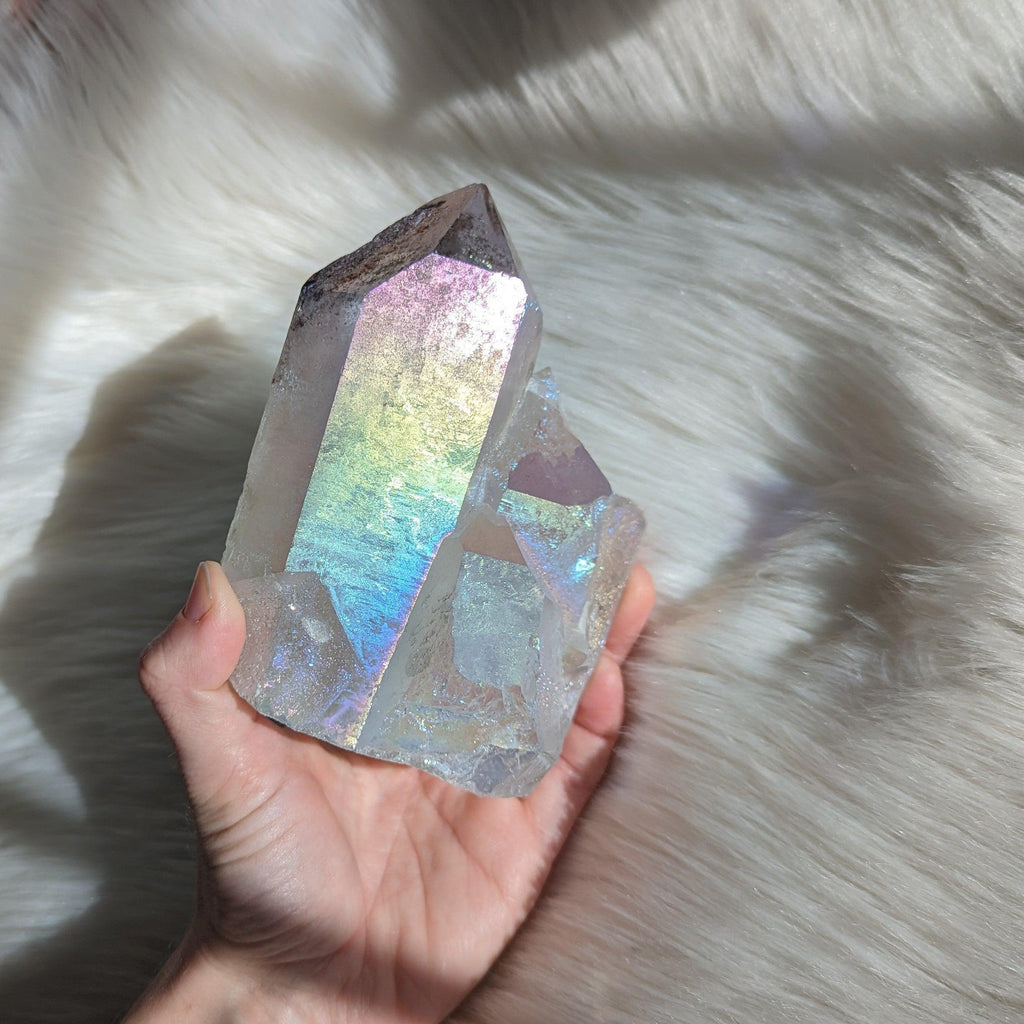 Mesmerizing Pastel Rainbow Glow ANGEL AURA QUARTZ Generator - Earth Family Crystals