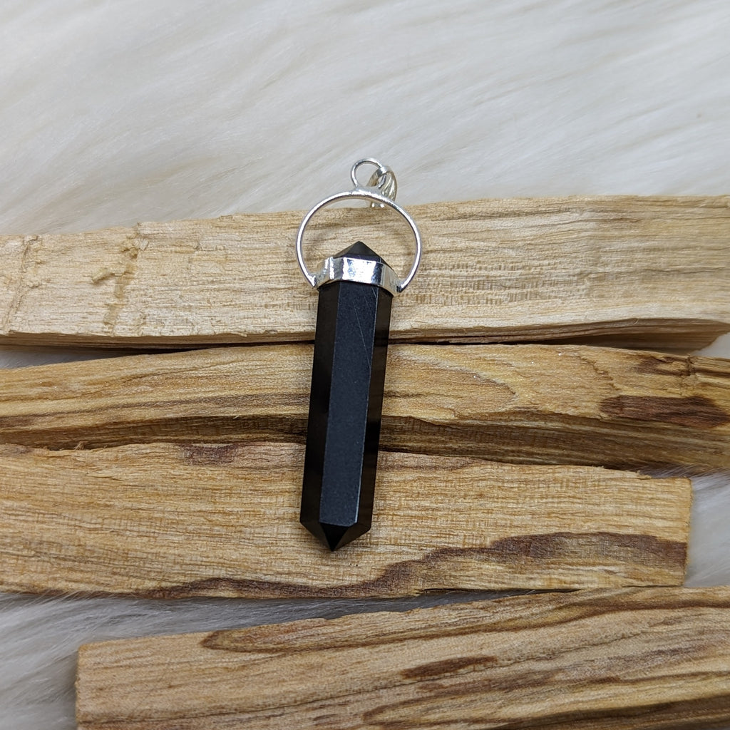 Powerful Black Obsidian Pendant~ Open Portals ~ Astral Travel ~ Includes Silver Chain - Earth Family Crystals