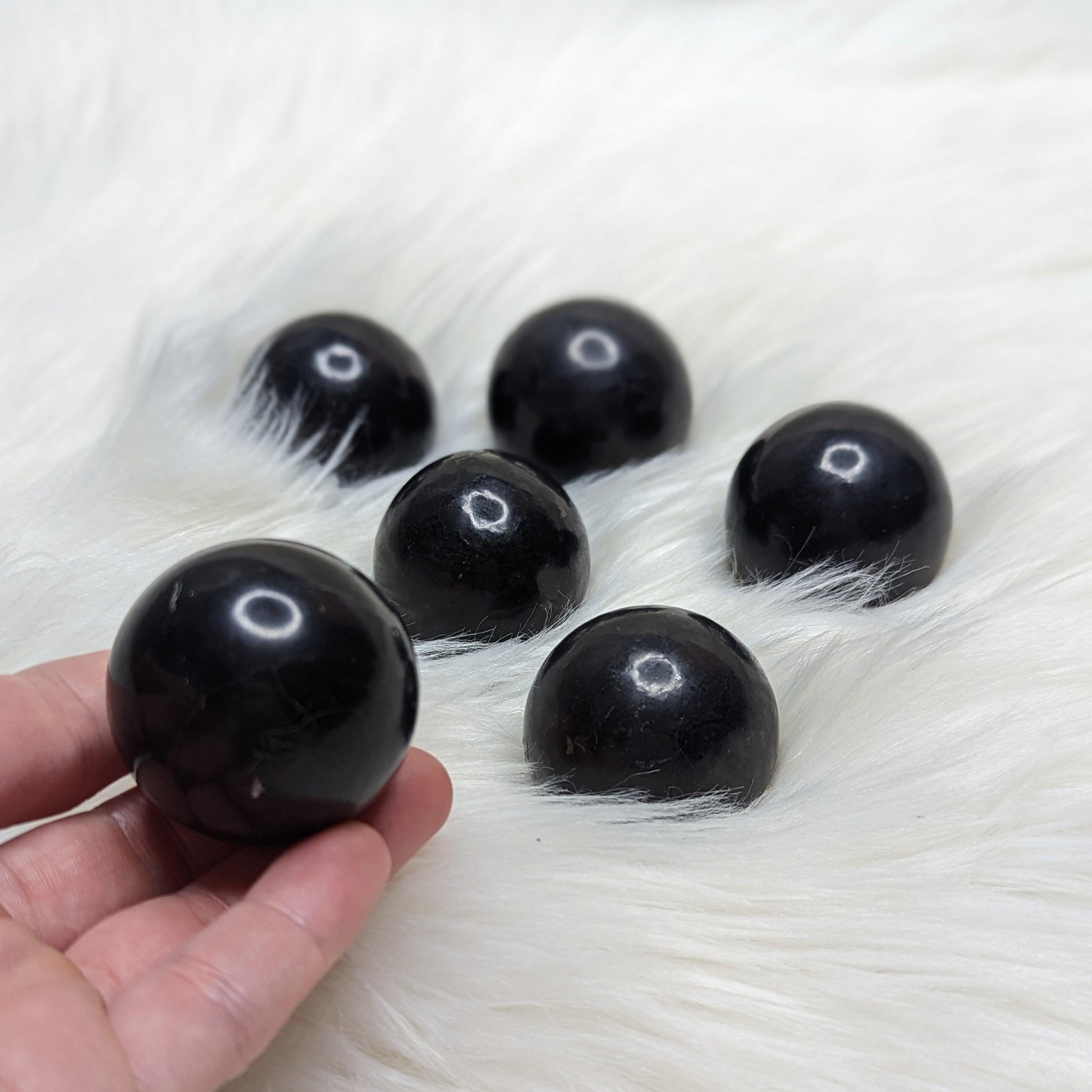 EMF Protection~One Polished Shungite Small Sphere - Earth Family Crystals