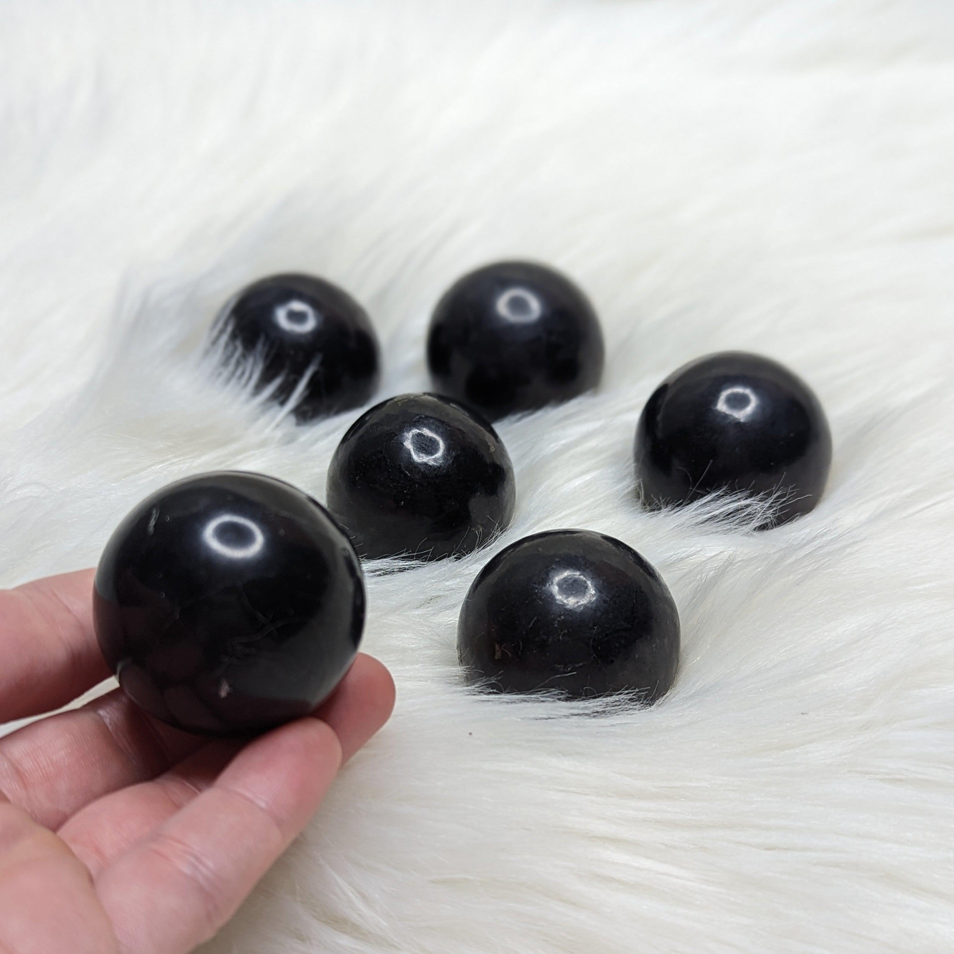 EMF Protection~One Polished Shungite Small Sphere - Earth Family Crystals