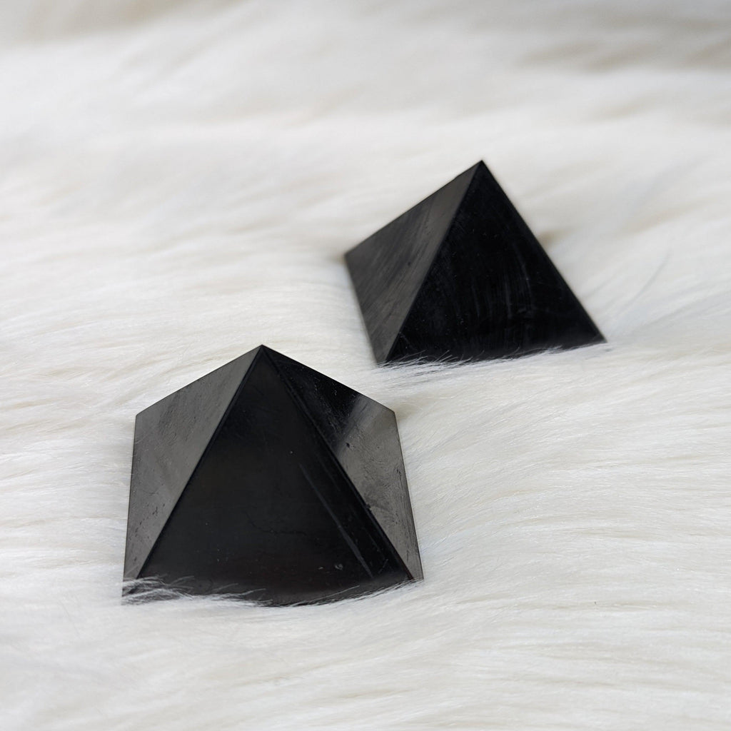 EMF Protection~One Polished Shungite Pyramid - Earth Family Crystals