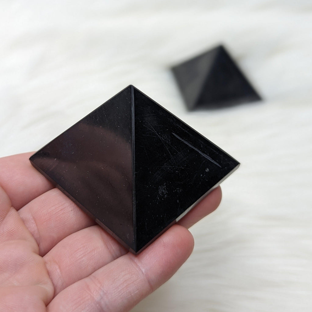 EMF Protection~One Polished Shungite Pyramid - Earth Family Crystals