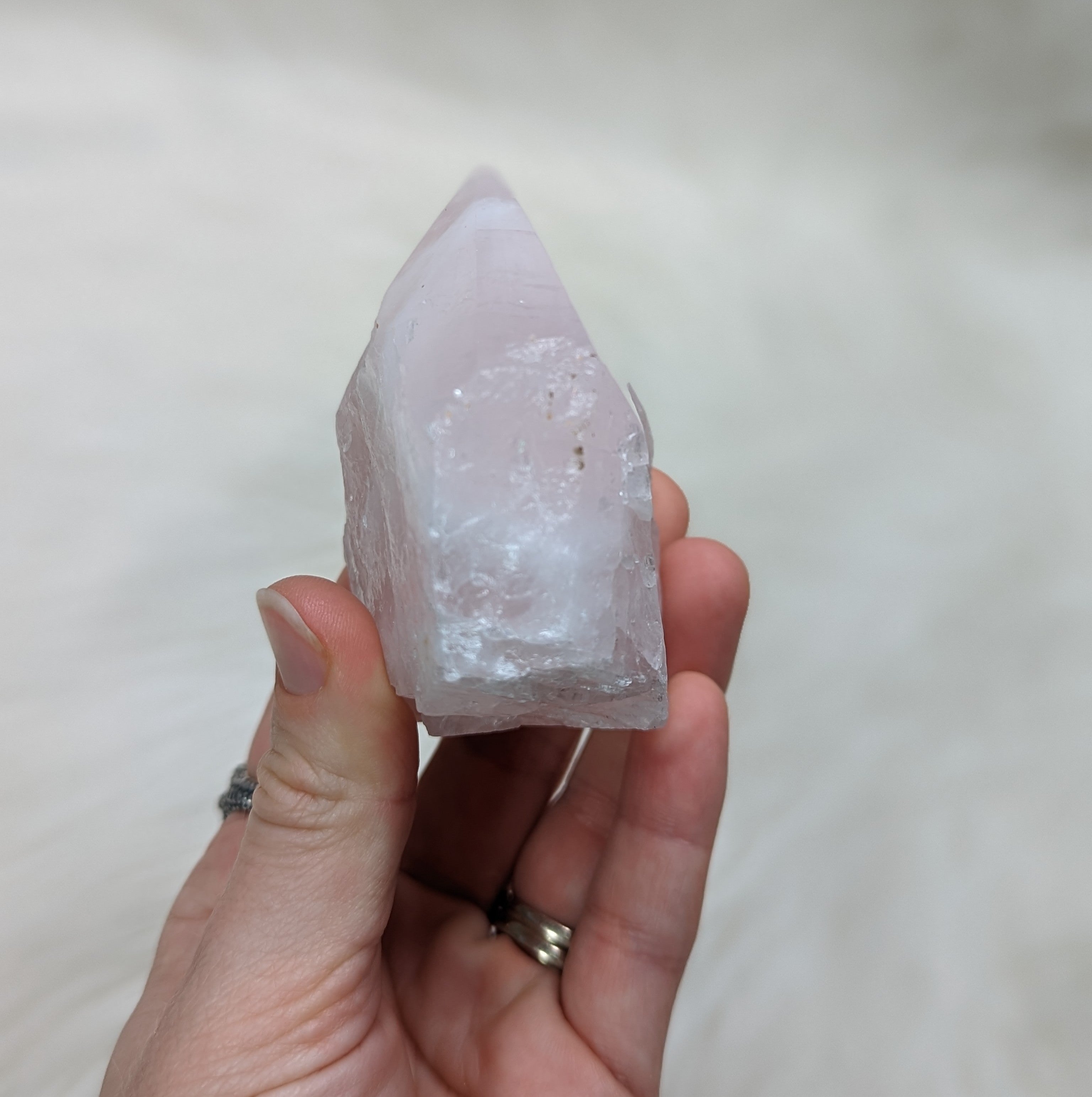 Soft and Loving Rose Quartz Polished Generator Point #2 - Earth Family Crystals