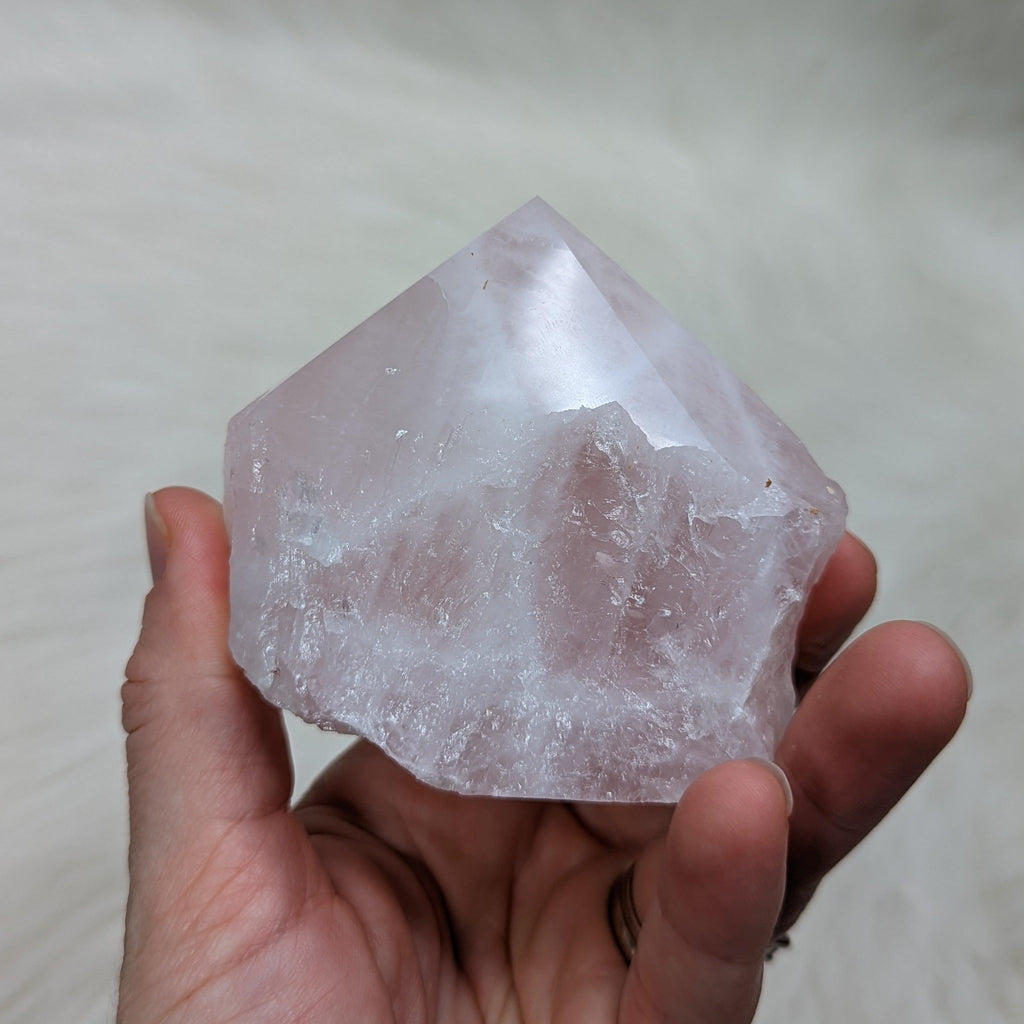 Soft and Loving Rose Quartz Polished Generator Point #2 - Earth Family Crystals