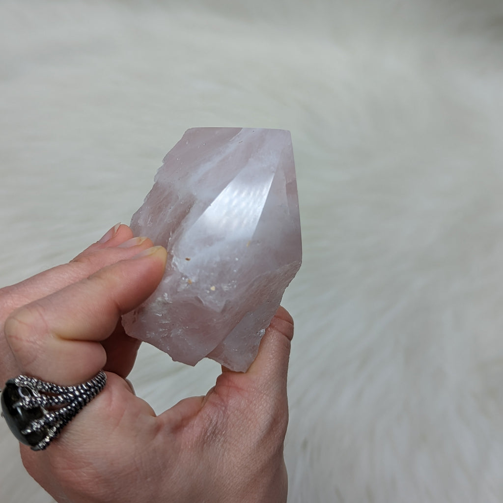 Soft and Loving Rose Quartz Polished Generator Point #3 - Earth Family Crystals