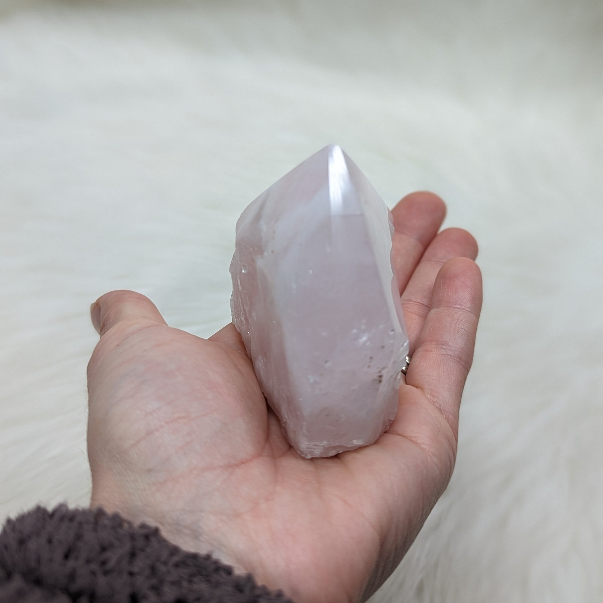 Soft and Loving Rose Quartz Polished Generator Point #3 - Earth Family Crystals