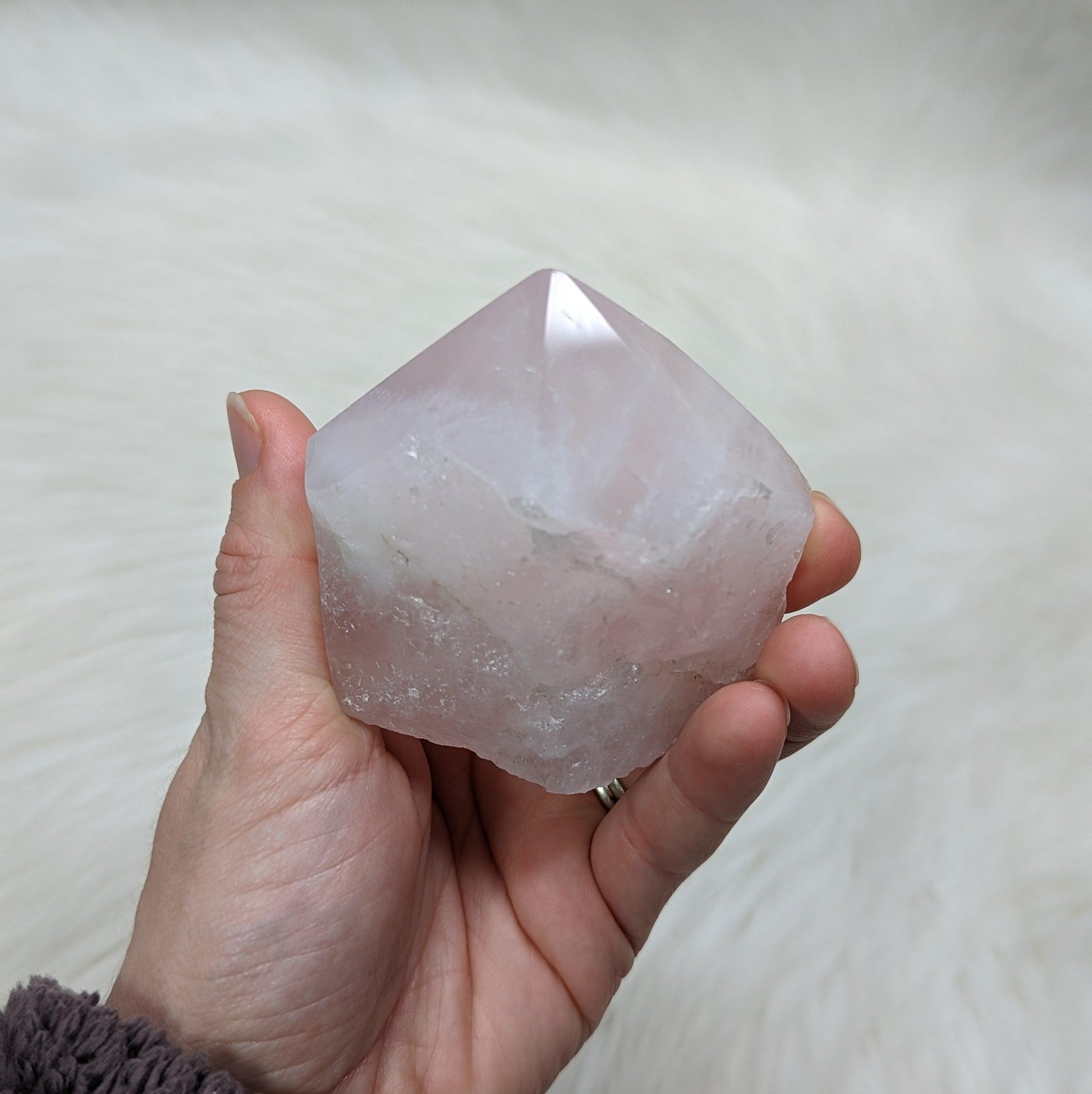 Soft and Loving Rose Quartz Polished Generator Point #3 - Earth Family Crystals