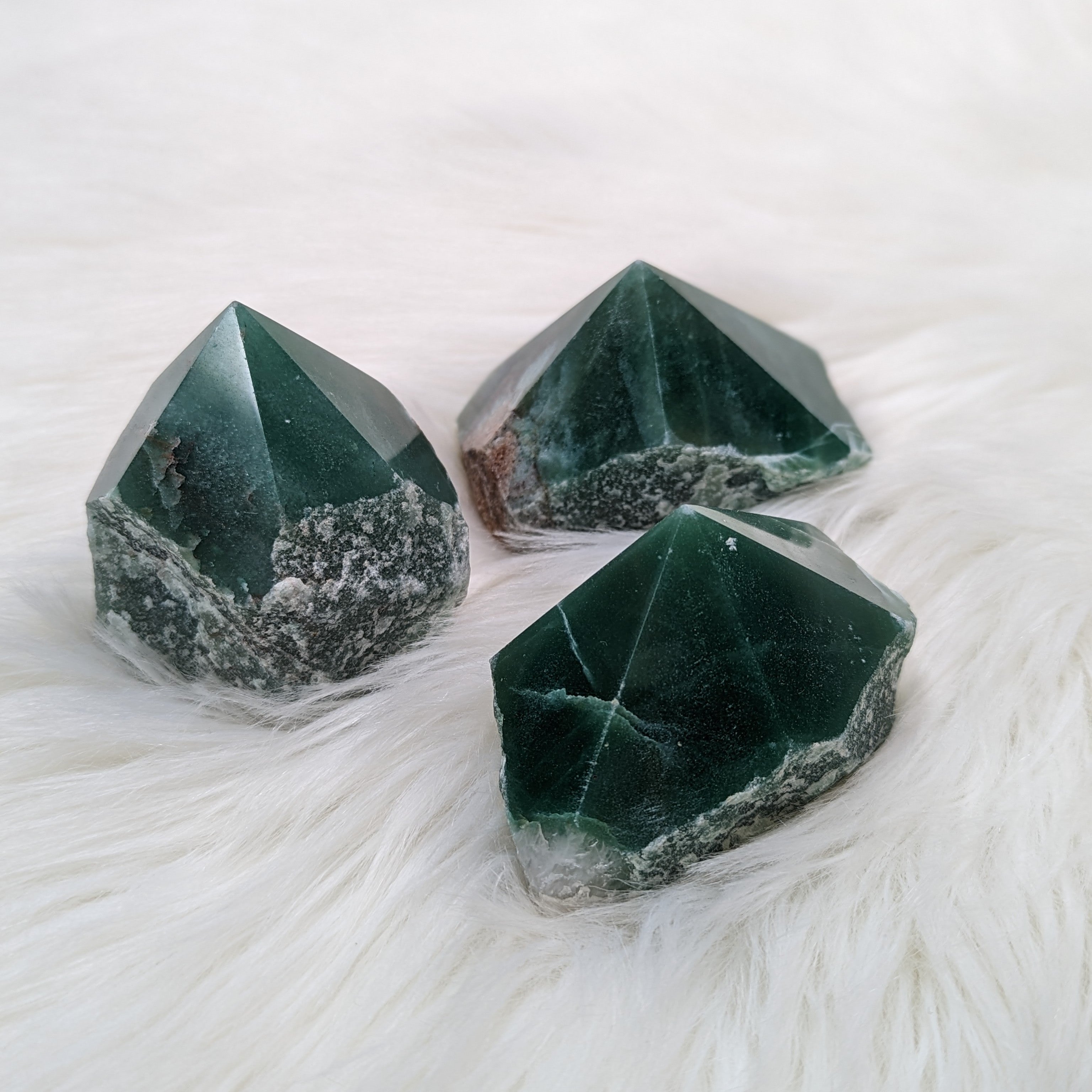 Dark Green Aventurine Polished Generator Point #3 - Earth Family Crystals