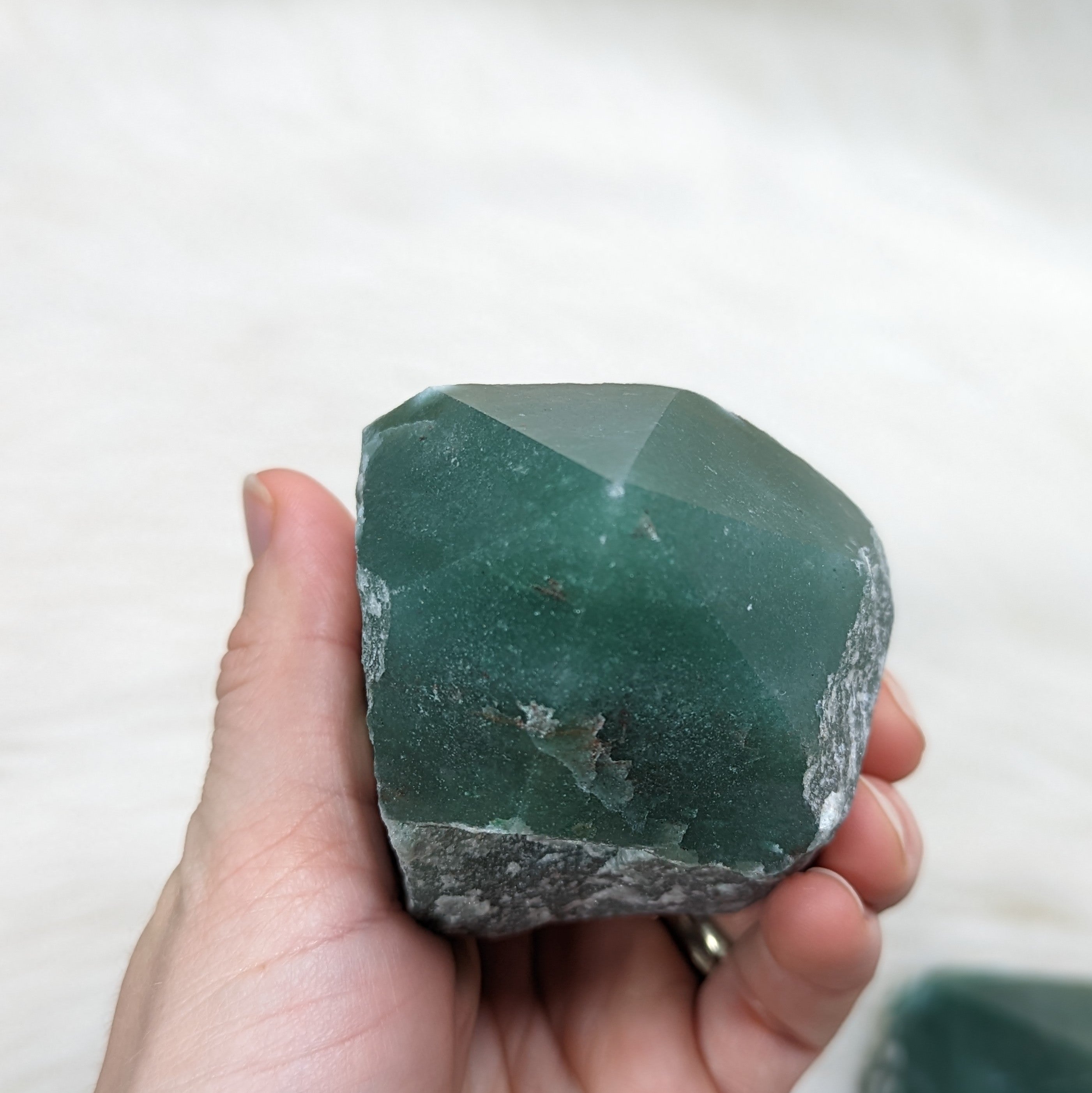 Dark Green Aventurine Polished Generator Point #3 - Earth Family Crystals