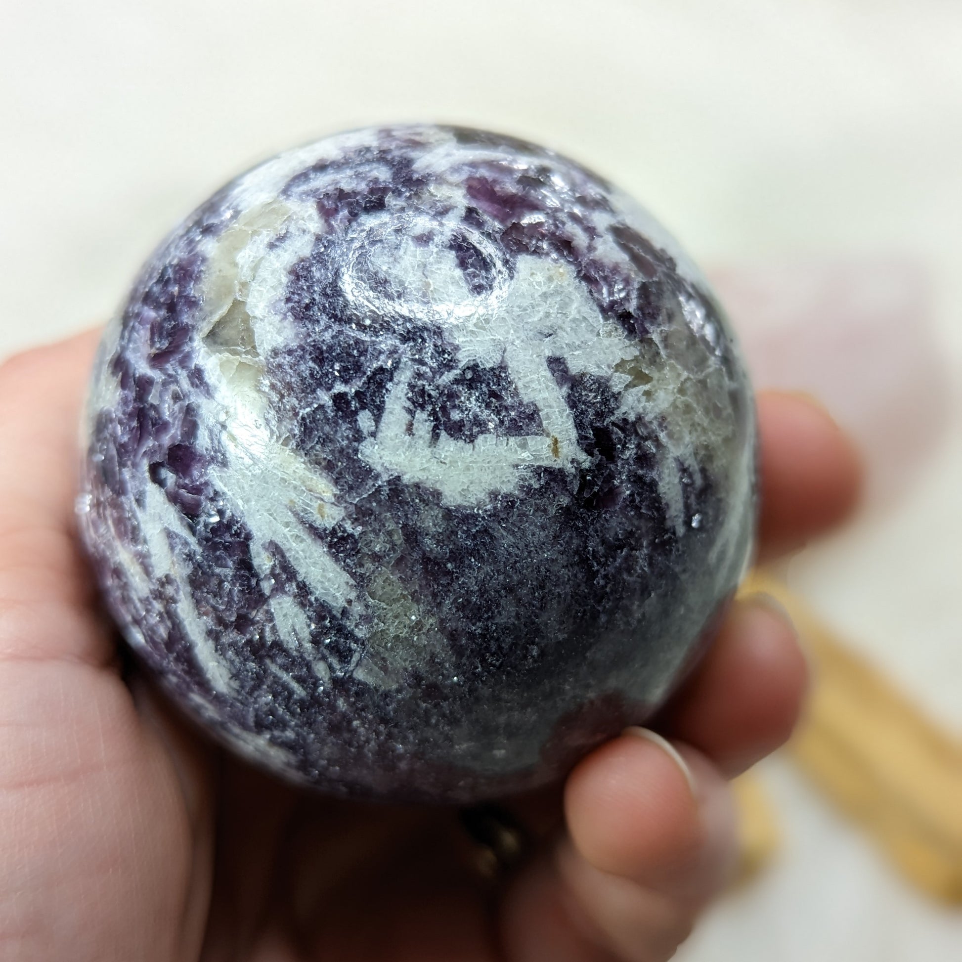 ONE Calming, Sparkling Lepidolite Sphere ~ Size 2 - Earth Family Crystals