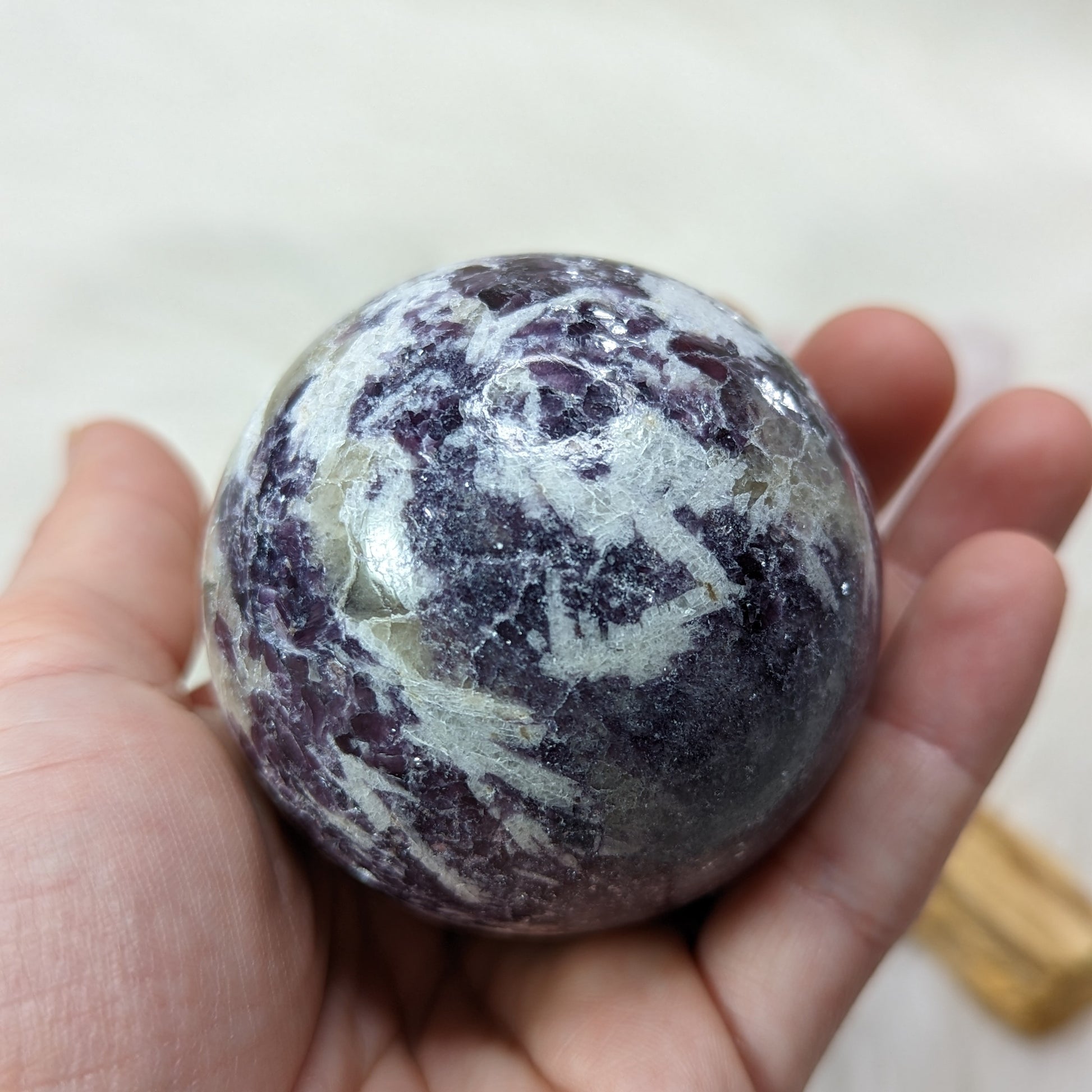 ONE Calming, Sparkling Lepidolite Sphere ~ Size 2 - Earth Family Crystals