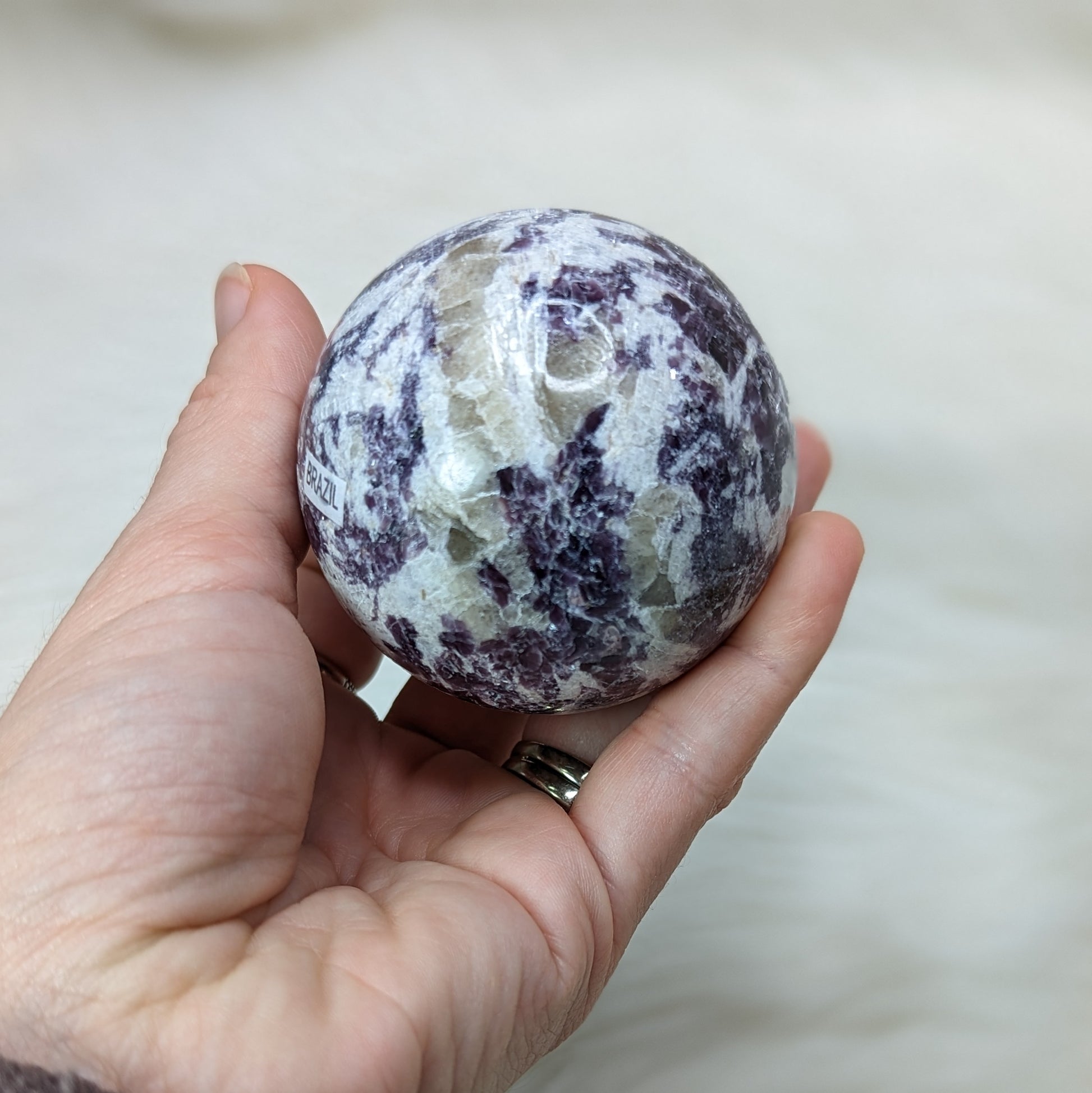 ONE Calming, Sparkling Lepidolite Sphere ~ Size 2 - Earth Family Crystals