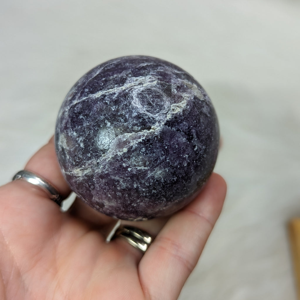 ONE Calming, Sparkling Lepidolite Sphere ~ Size 2 - Earth Family Crystals