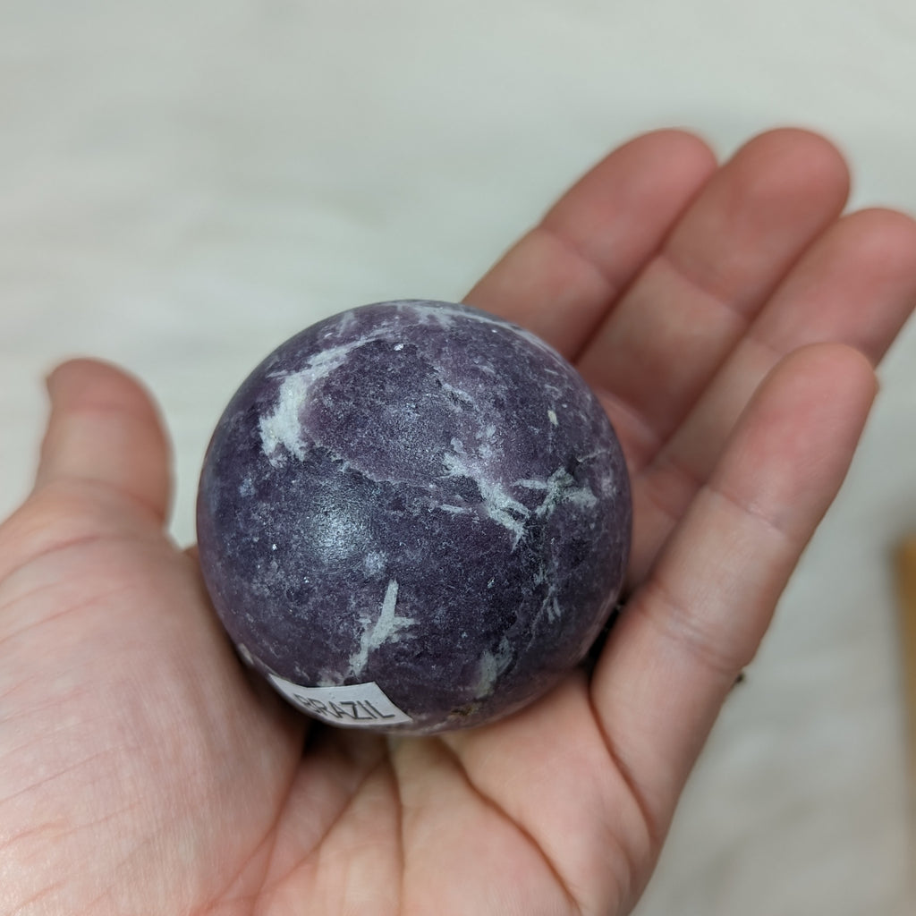 ONE Calming, Sparkling Lepidolite Sphere ~ Size 1 - Earth Family Crystals