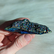 Titanium Rainbow Aura Amethyst Cluster #5 ~ Vibrant and Energetic - Earth Family Crystals