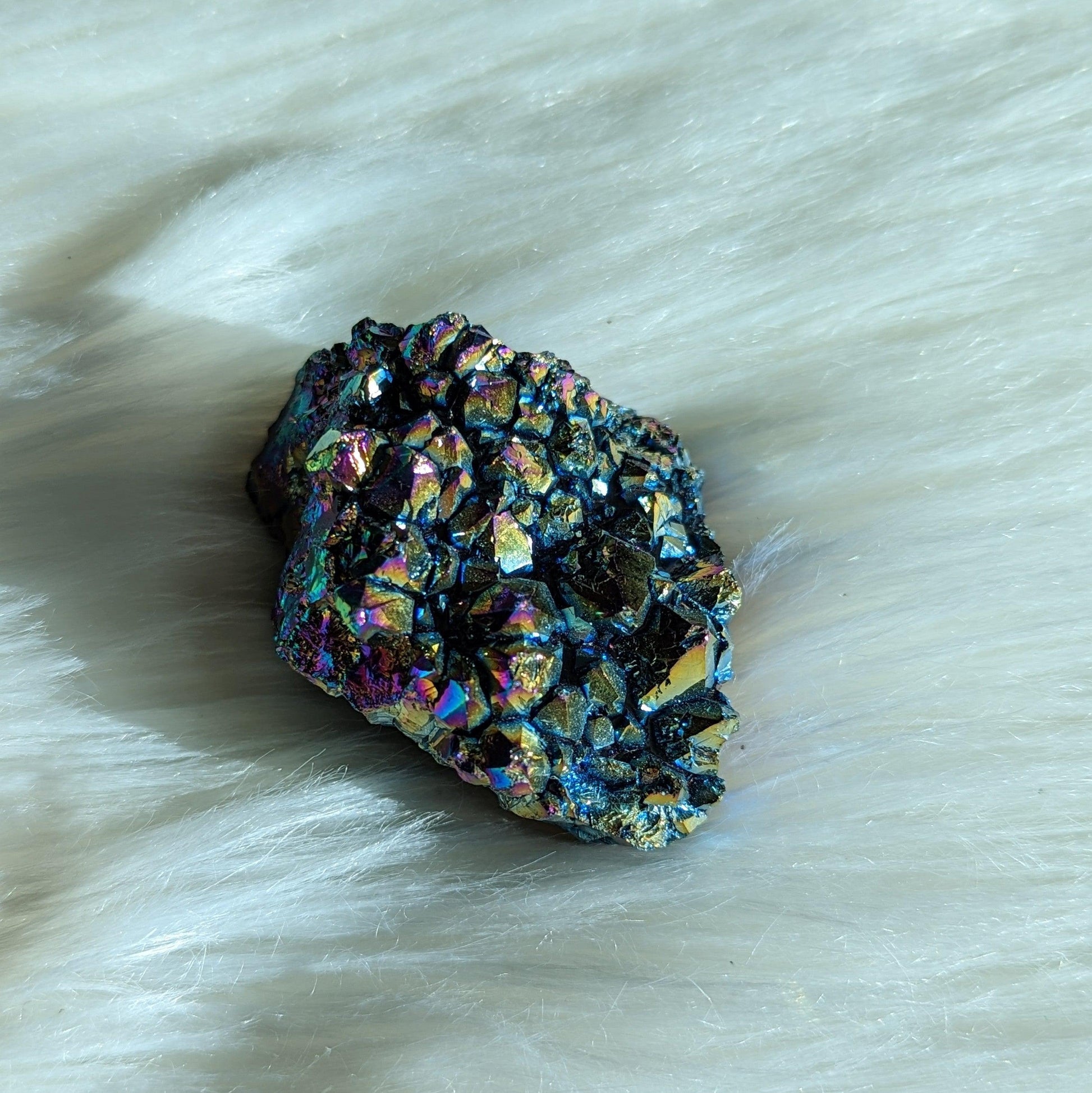 Titanium Rainbow Aura Amethyst Cluster #8~ Vibrant and Energetic - Earth Family Crystals