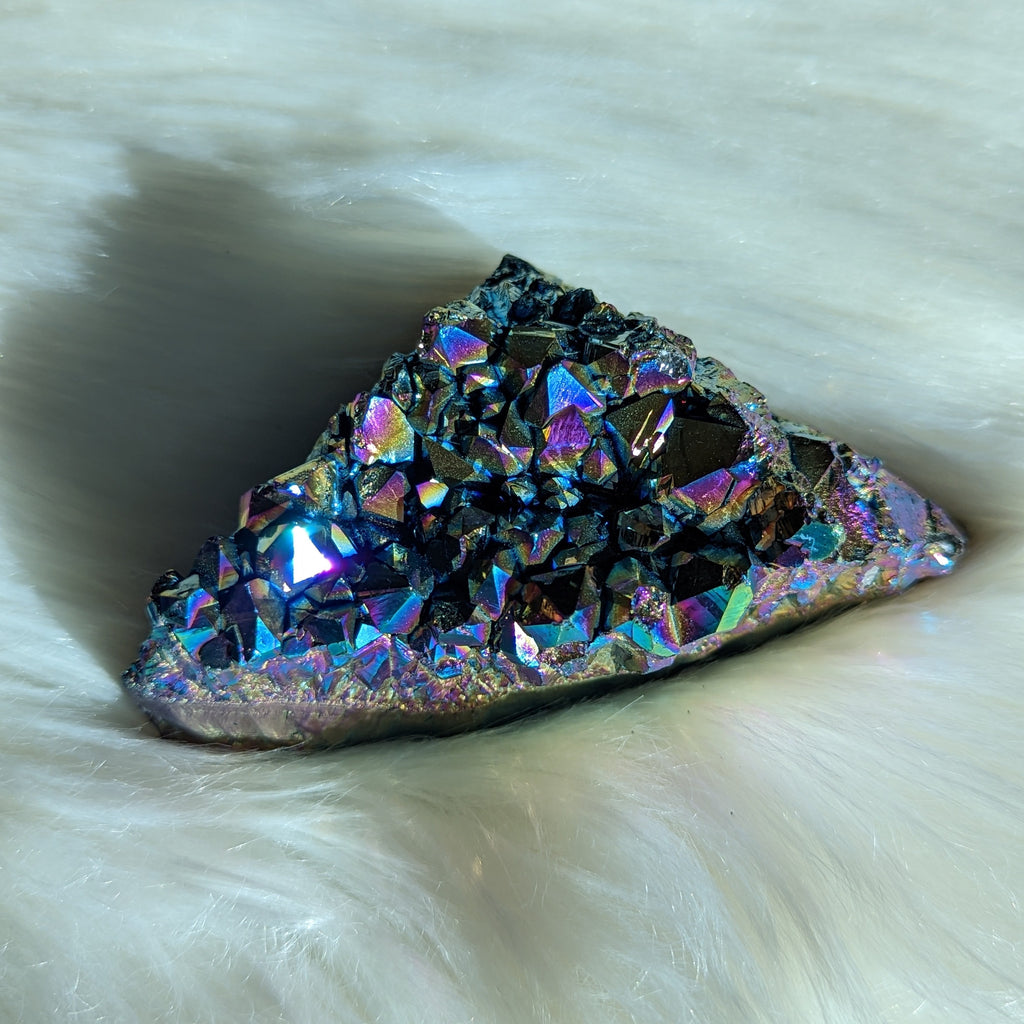 Titanium Rainbow Aura Amethyst Cluster #14~ Vibrant and Energetic - Earth Family Crystals
