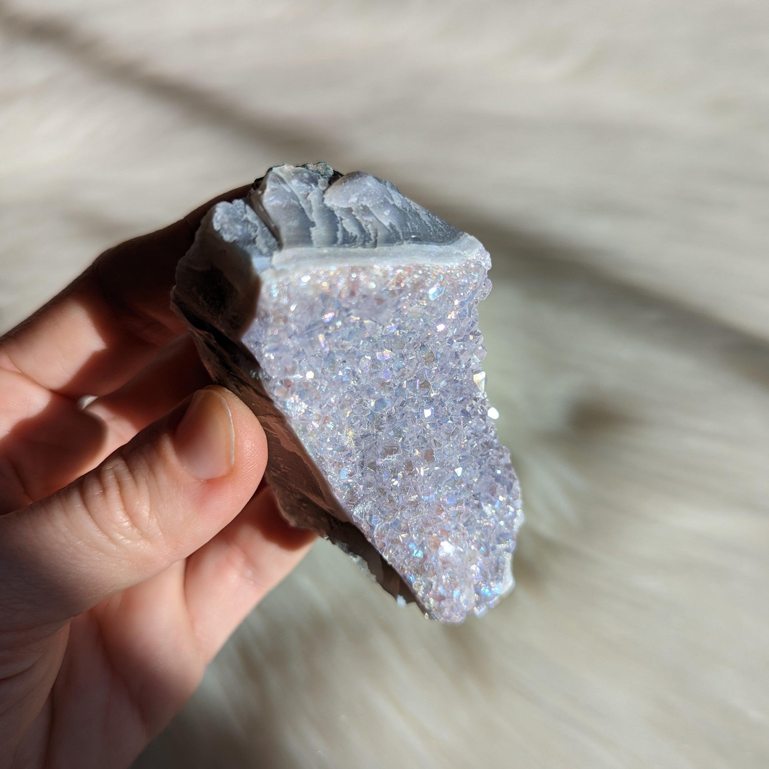 Angel Aura Amethyst Cluster #5 ~ Dazzling Rainbow Energy - Earth Family Crystals
