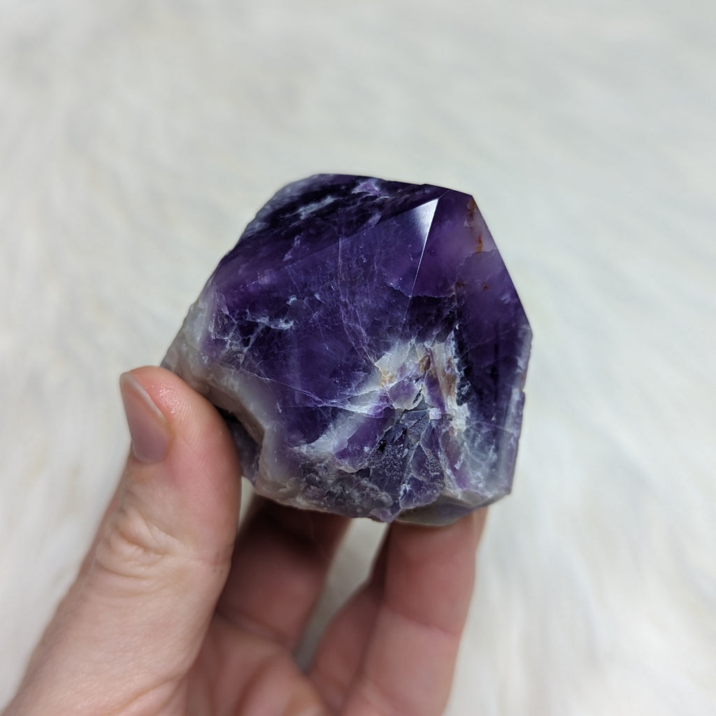 Chevron Amethyst Polished Point #1 - Earth Family Crystals