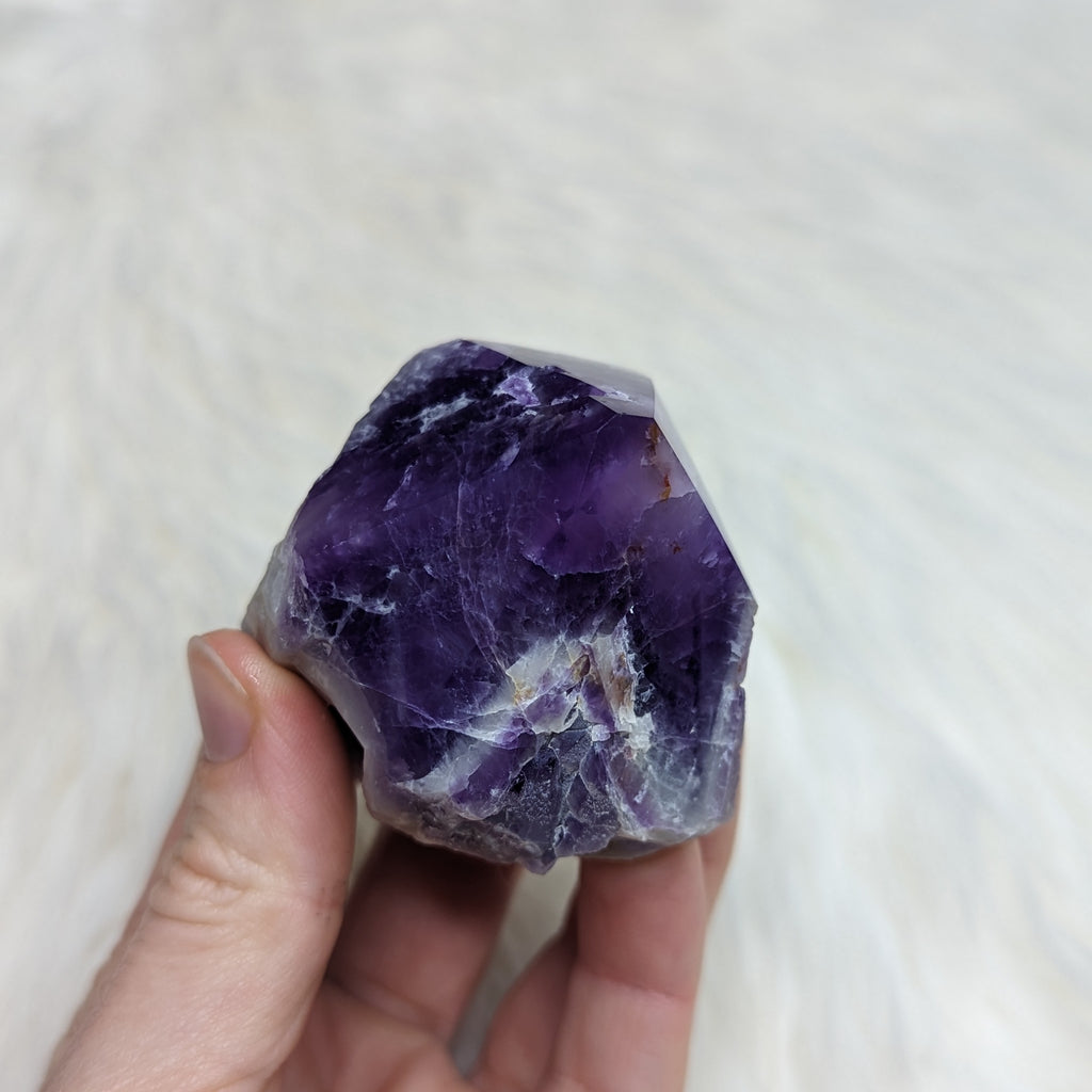 Chevron Amethyst Polished Point #1 - Earth Family Crystals