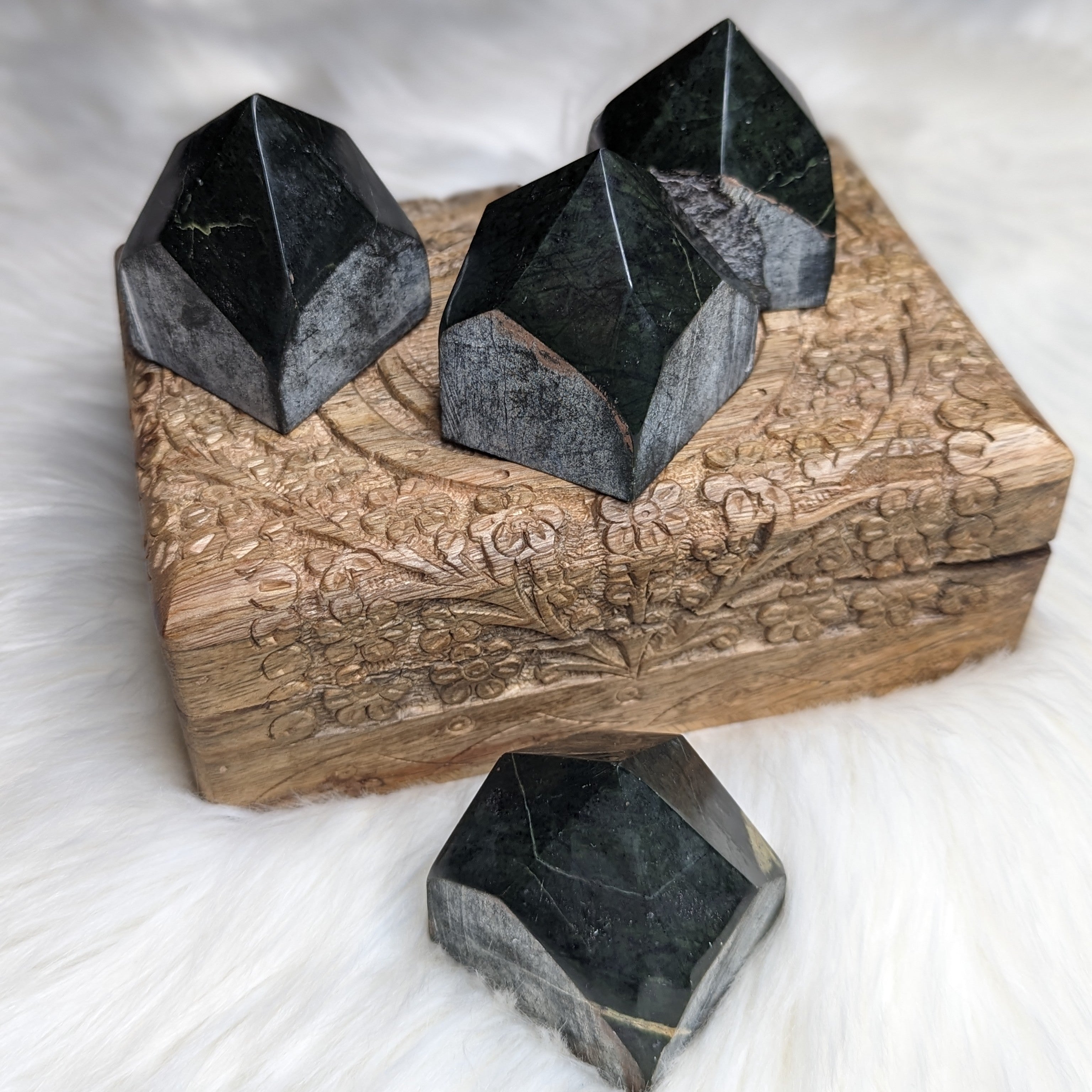 Nepherite Jade Point  Carving ~ Beautiful Display Piece - Earth Family Crystals