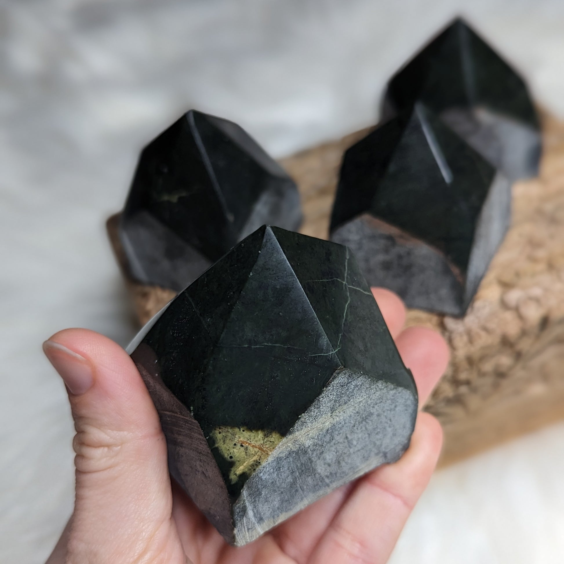 Nepherite Jade Point  Carving ~ Beautiful Display Piece - Earth Family Crystals