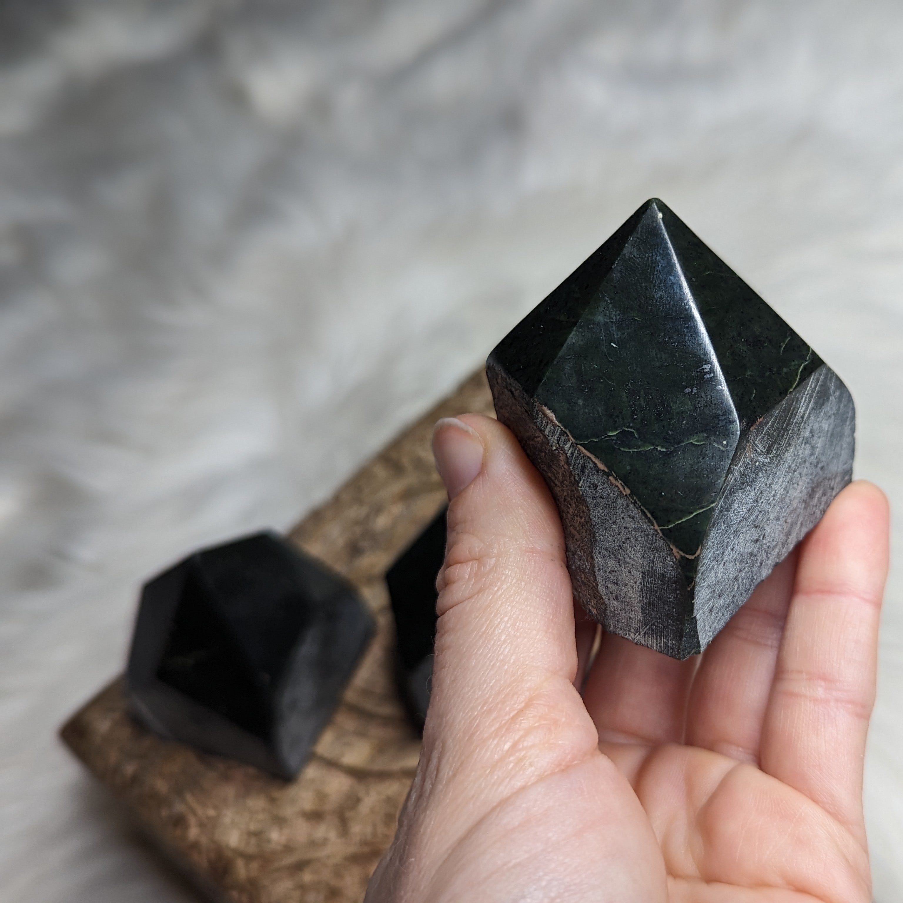 Nepherite Jade Point  Carving ~ Beautiful Display Piece - Earth Family Crystals