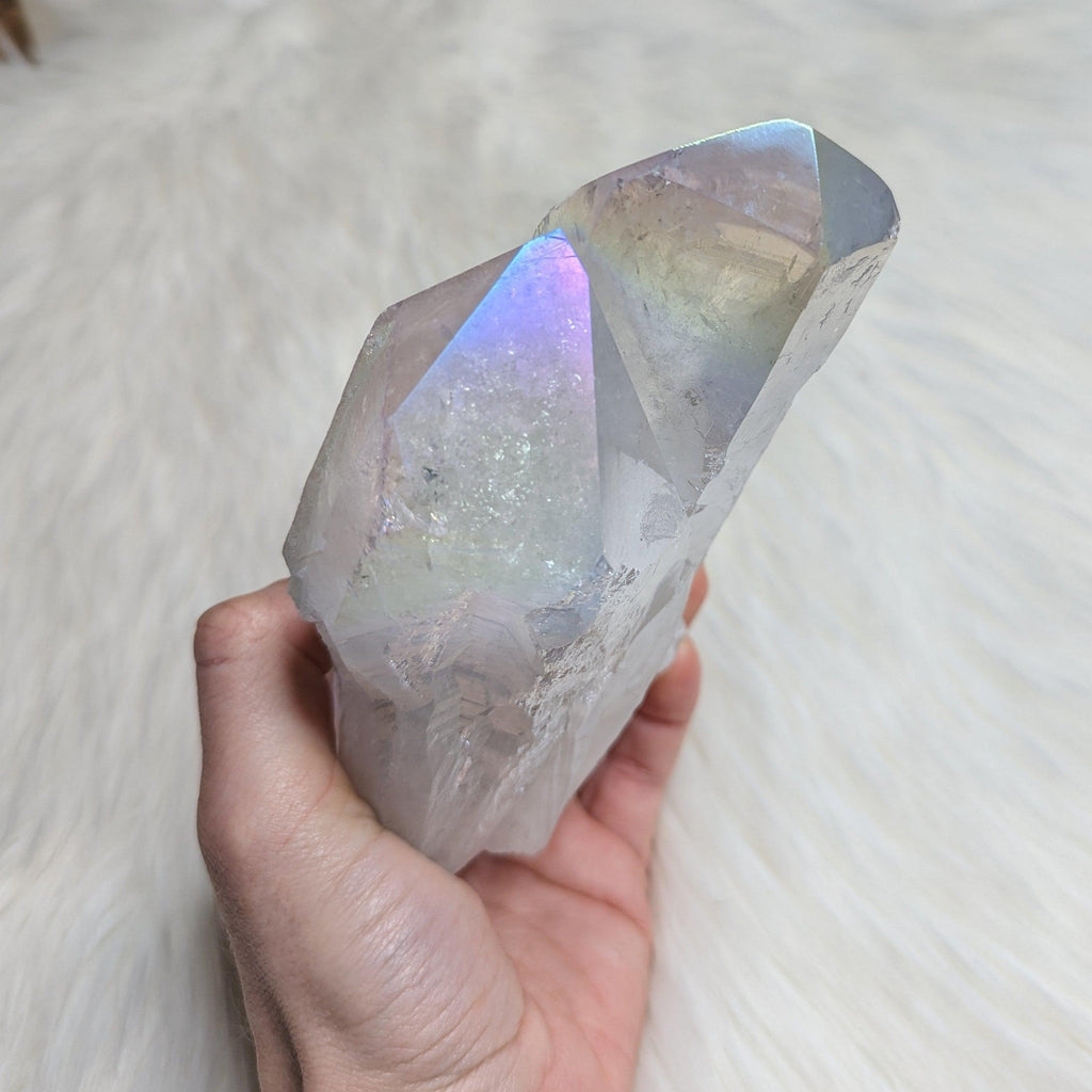 Unicorn Energy ~Pastel Rainbow Glow ANGEL AURA QUARTZ Twin Point - Earth Family Crystals
