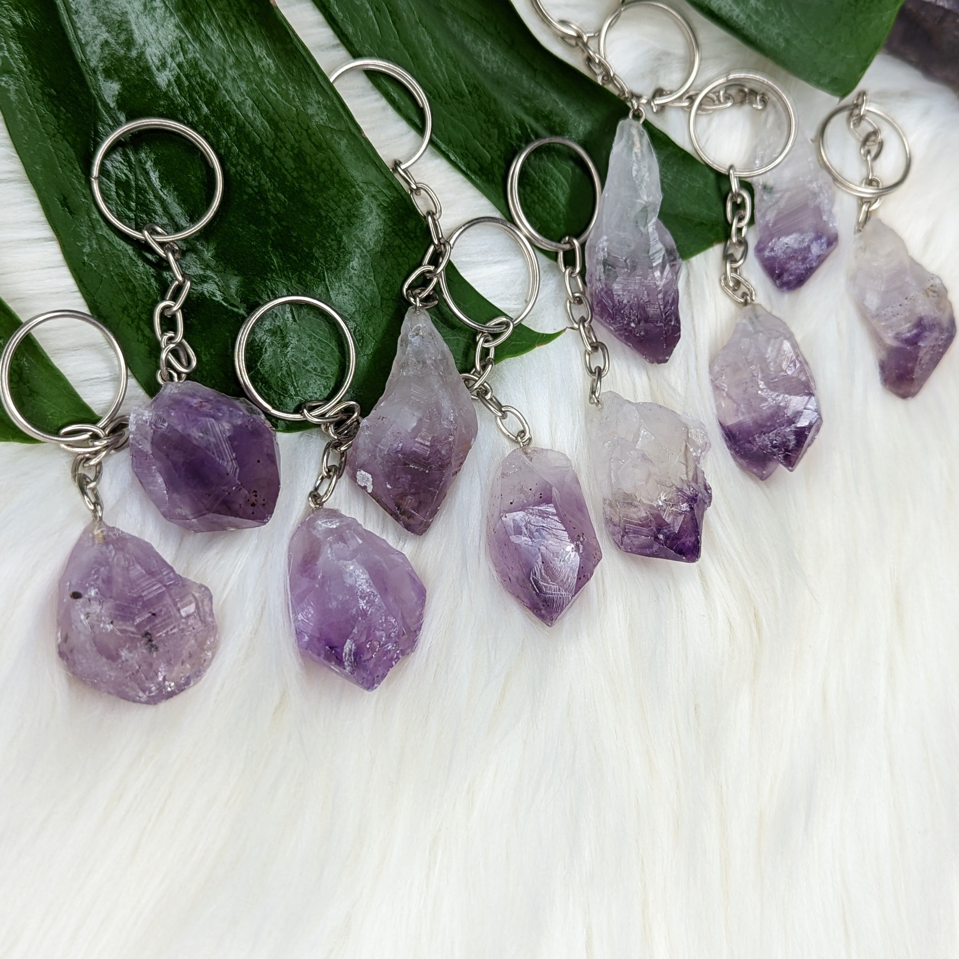 Purple Amethyst Key Chain - Earth Family Crystals