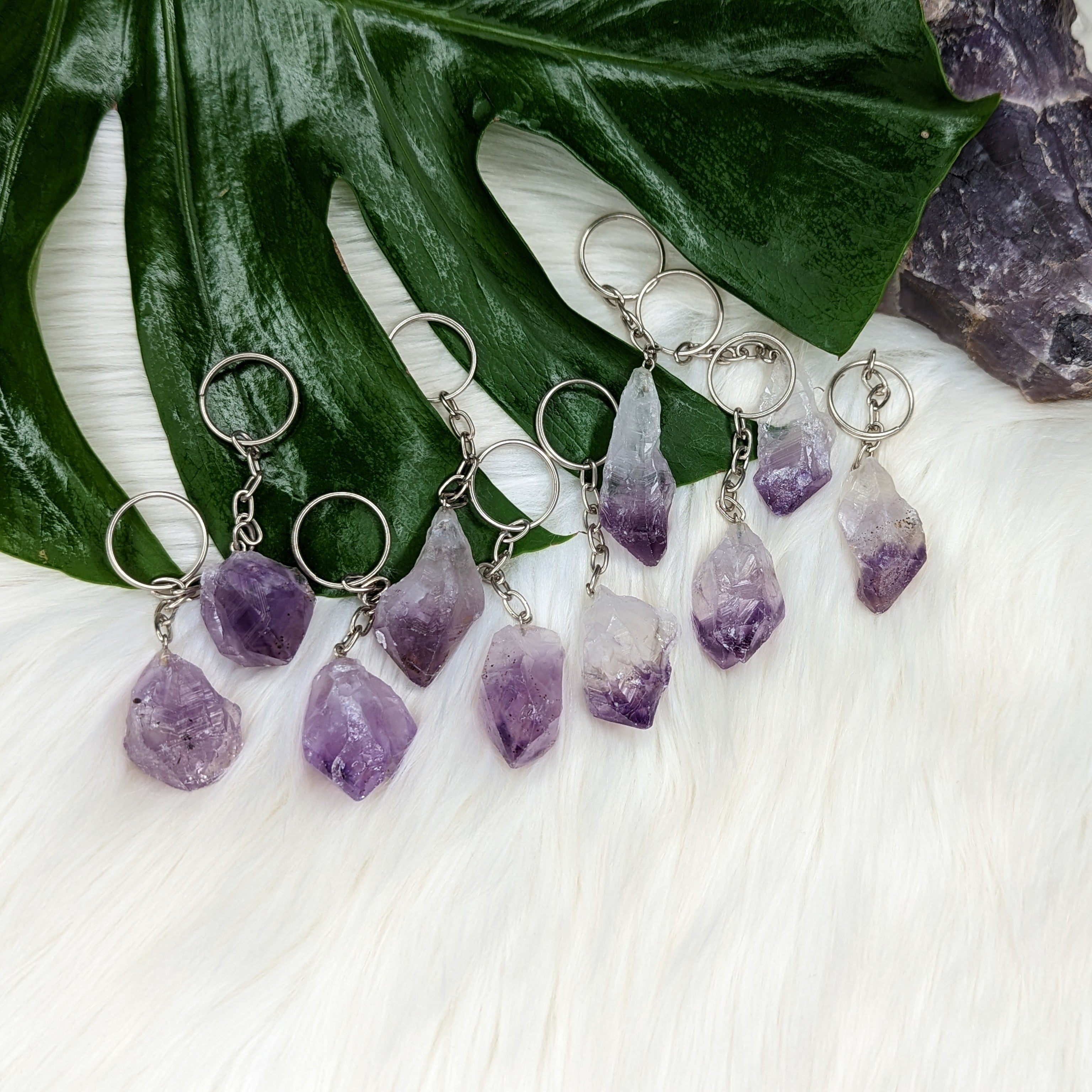 Purple Amethyst Key Chain - Earth Family Crystals
